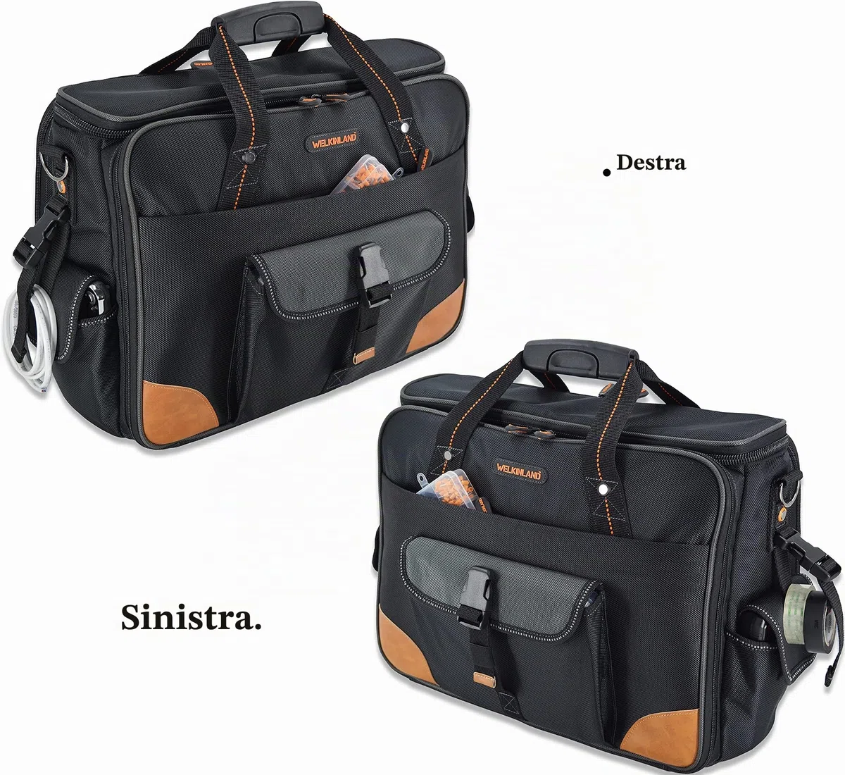 WELKINLAND Borsa porta attrezzi da elettricista, 88 tasche, per elettricisti, tecnici, HVAC e computer portatili