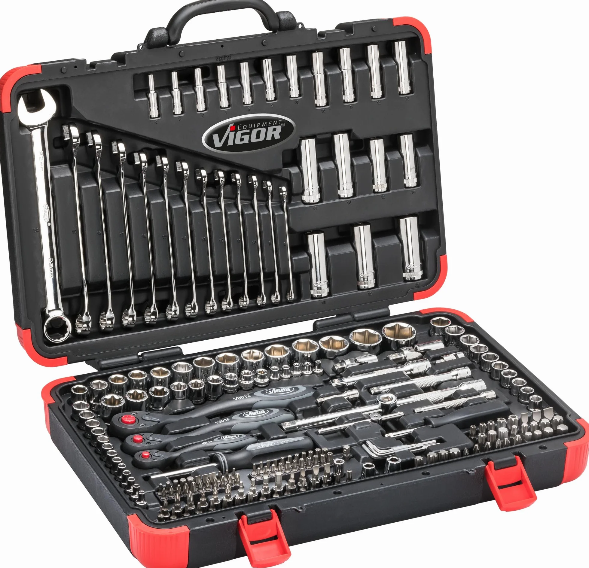 HAZET ViGOR Set di chiavi a bussola V3277N I Set da 212 pezzi I con cricchetti reversibili, prolunghe, punte e bussole varie I Set completo per luso manuale"