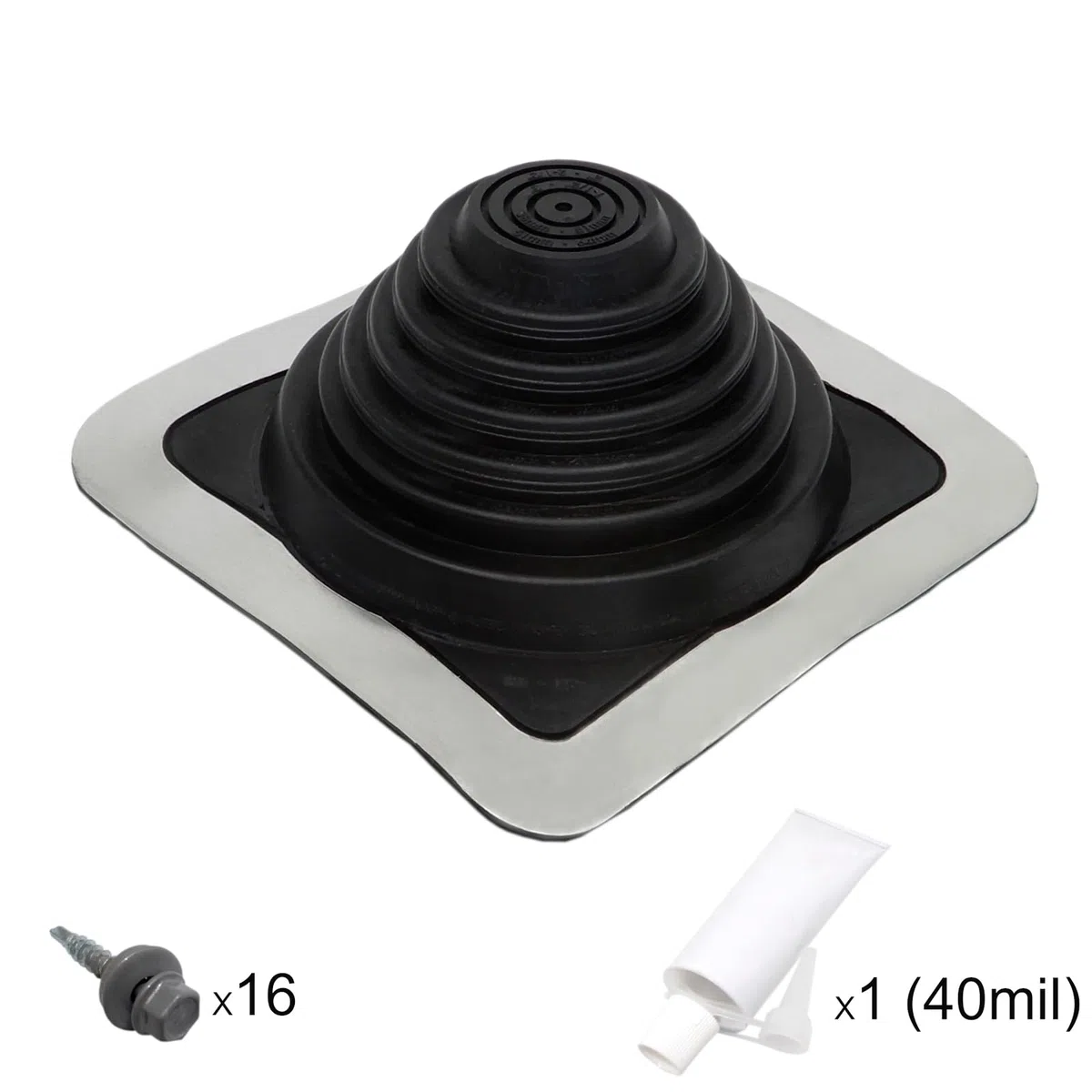 Guarnizione flessibile per tetto in EPDM Flangia anti-infiltrazione dell'acqua Protezione per camini resistente alla temperatura Cavi per tubi Pannelli MASTER FLASH® standard #3 (0-146 mm