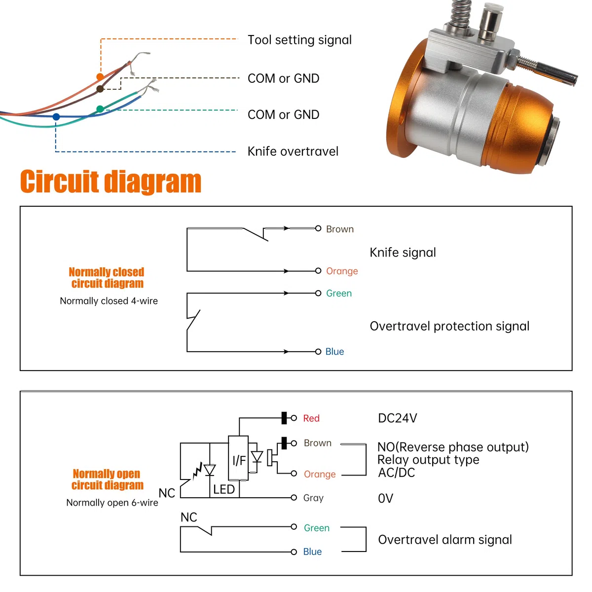 RATTMMOTOR Sensore di lunghezza dell'utensile CNC, sensore di regolazione dell'asse Z touch, ad alta precisione, strumenti di fresatura, strumento di controllo automatico per macchina di incisione di