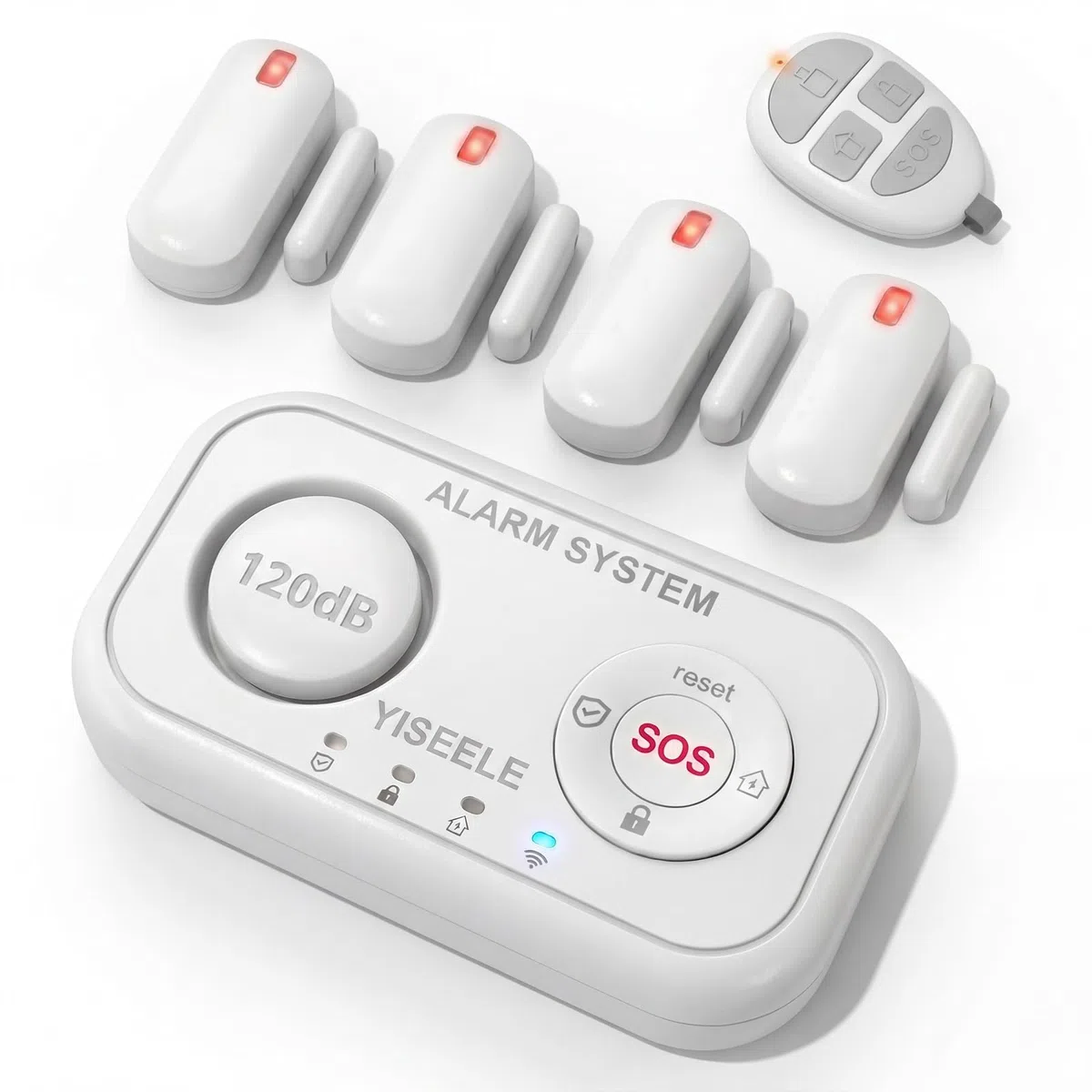 YISEELE Allarme Casa Senza Fili: Antifurto casa con Centrale 120dB e Controllo APP Gratuita - Proteggi famiglia e beni dagli intrusi in tua assenza - Salvavita Anziani – Compatibile Alexa & Google