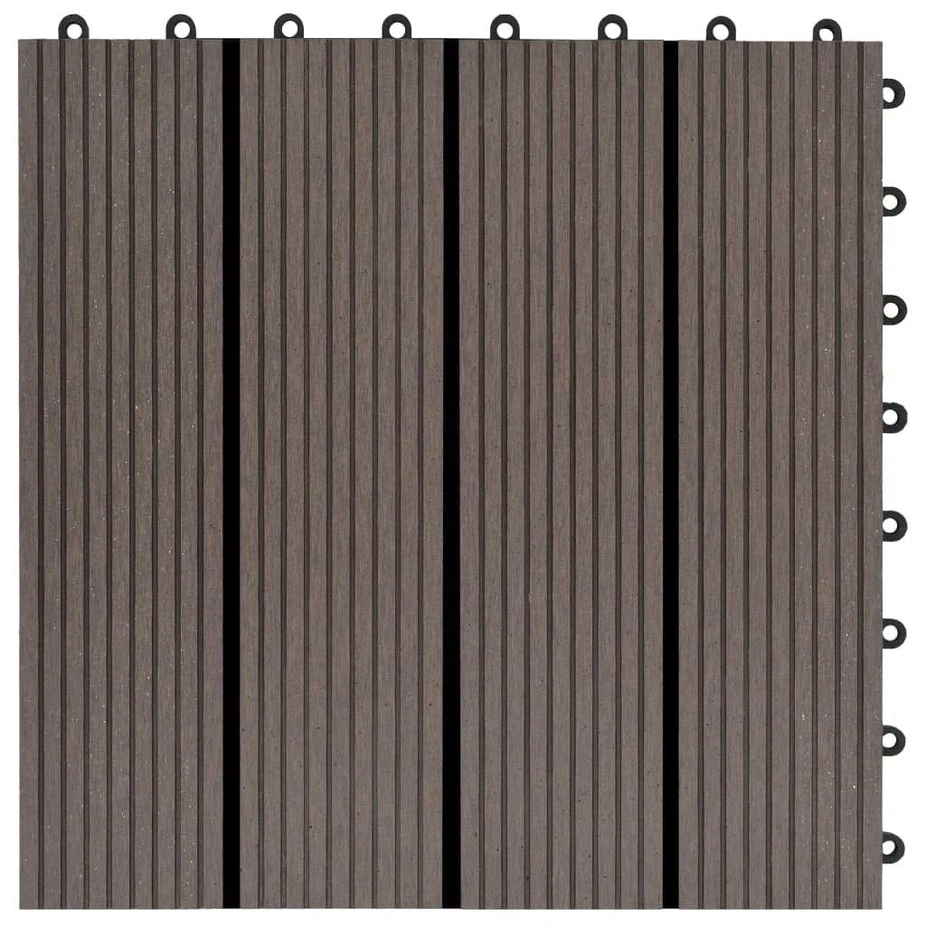 vidaXL 11 Piastrelle per Terrazza WPC Marrone Scuro Pavimento Patio