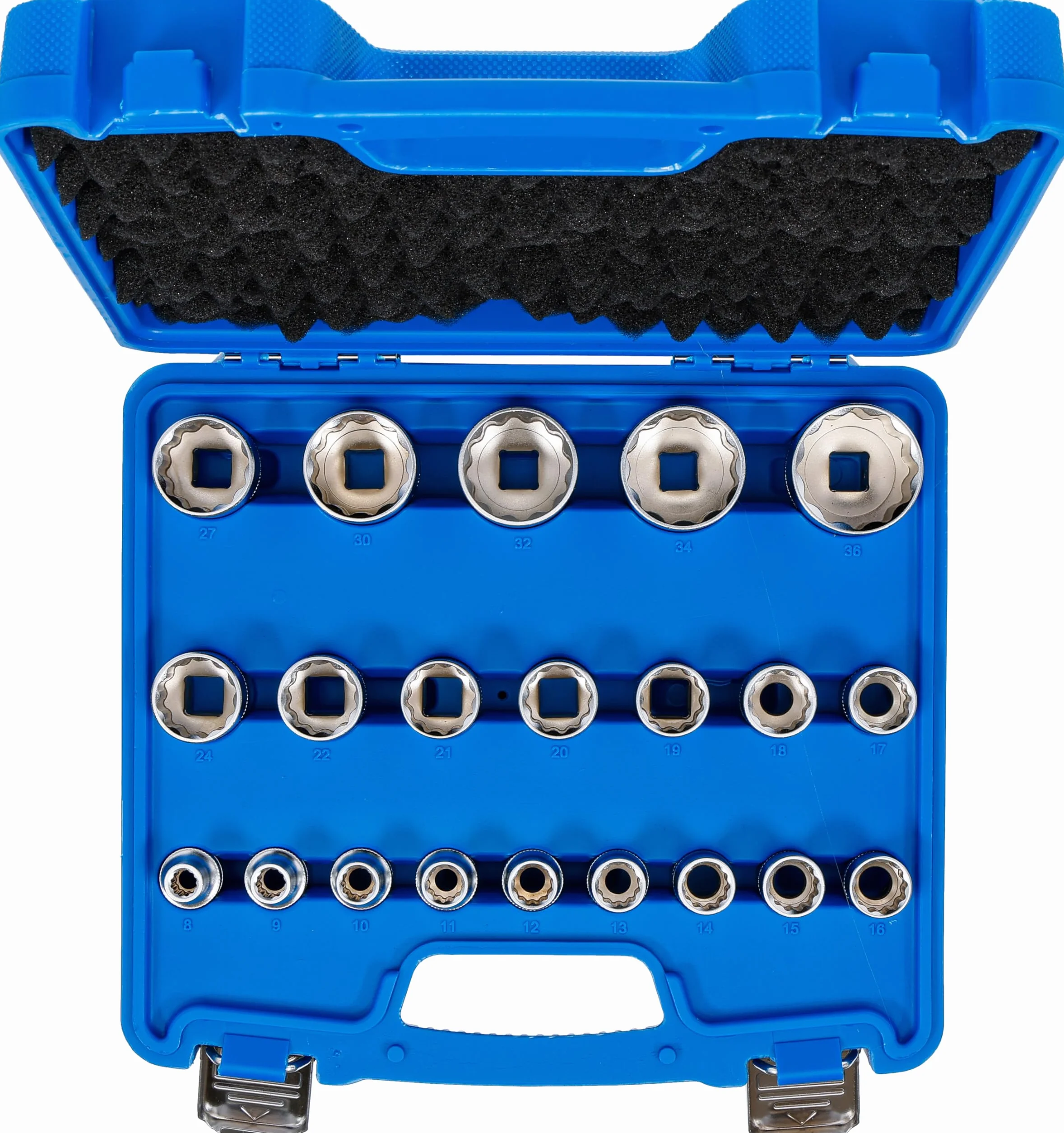BGS 2267 | Serie di bussole, poligonali | 12,5 mm (1/2") | 8 - 36 mm | 21 pz.