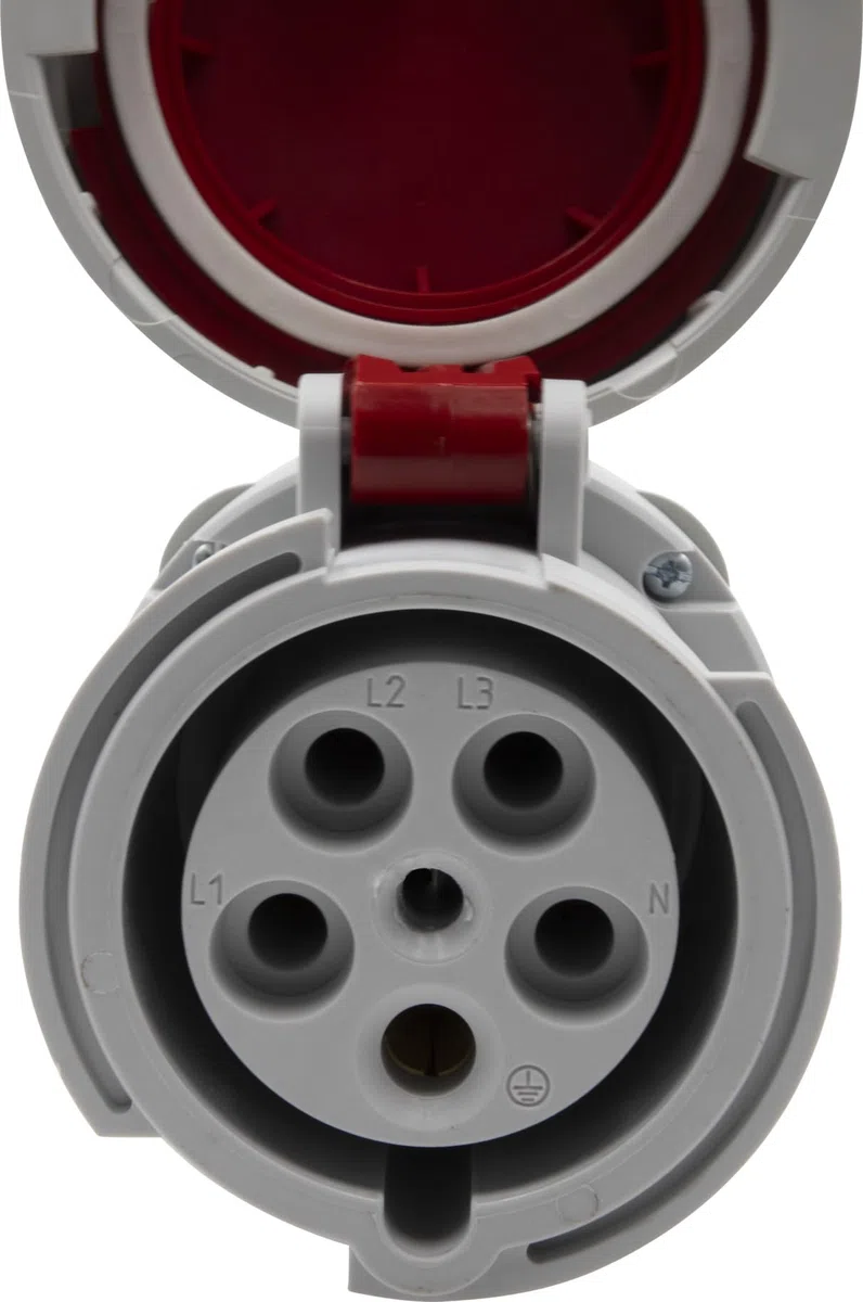 Brennenstuhl Presa Elettrica Industriale CEE a 5 Poli per Uso Esterno, Presa CEE 400V/63A con Coperchio, Connessione Avvitabile, Utilizzo all’Aperto, Cantieri, Industria, Campeggio, IP67, 63A