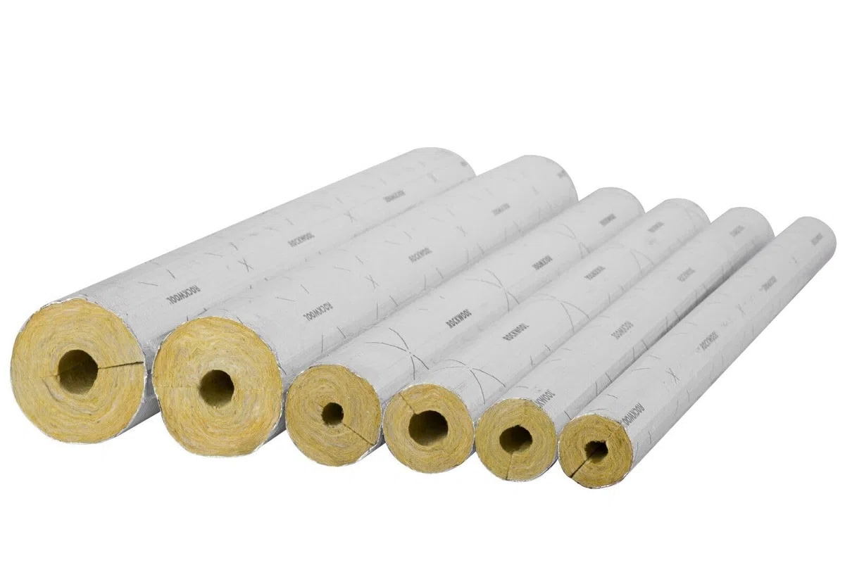 Rockwool - Tubo isolante in lana di roccia, rivestimento in alluminio, WLG 0,035 diverse misure (42 x 40 mm/9 m)