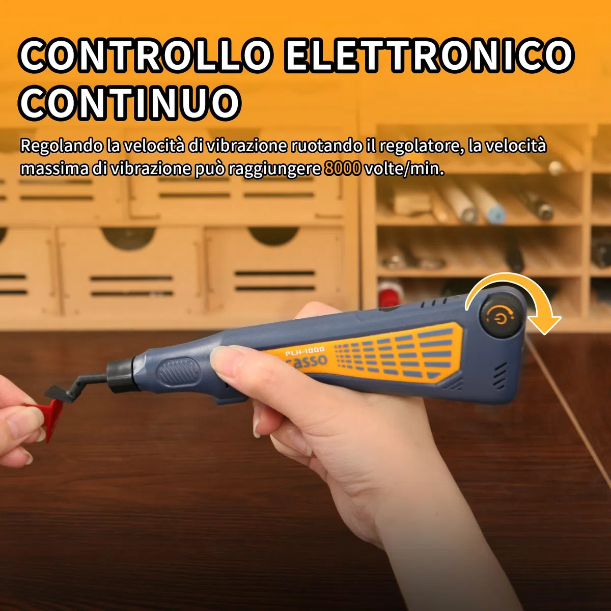 Levigatrice a penna senza fili, velocità variabile e ricarica USB con luce LED, utensile elettrico multiuso per levigatura, lucidatura, finitura, artigianato fai da te (Blu)