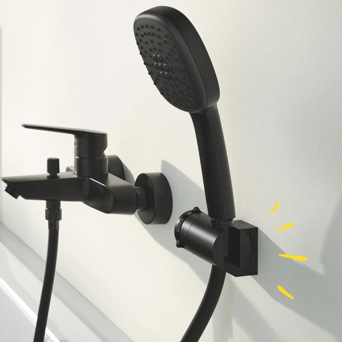 GROHE Vitalio Universal Supporto a parete per Doccino Doccia, nero opaco, 261832431