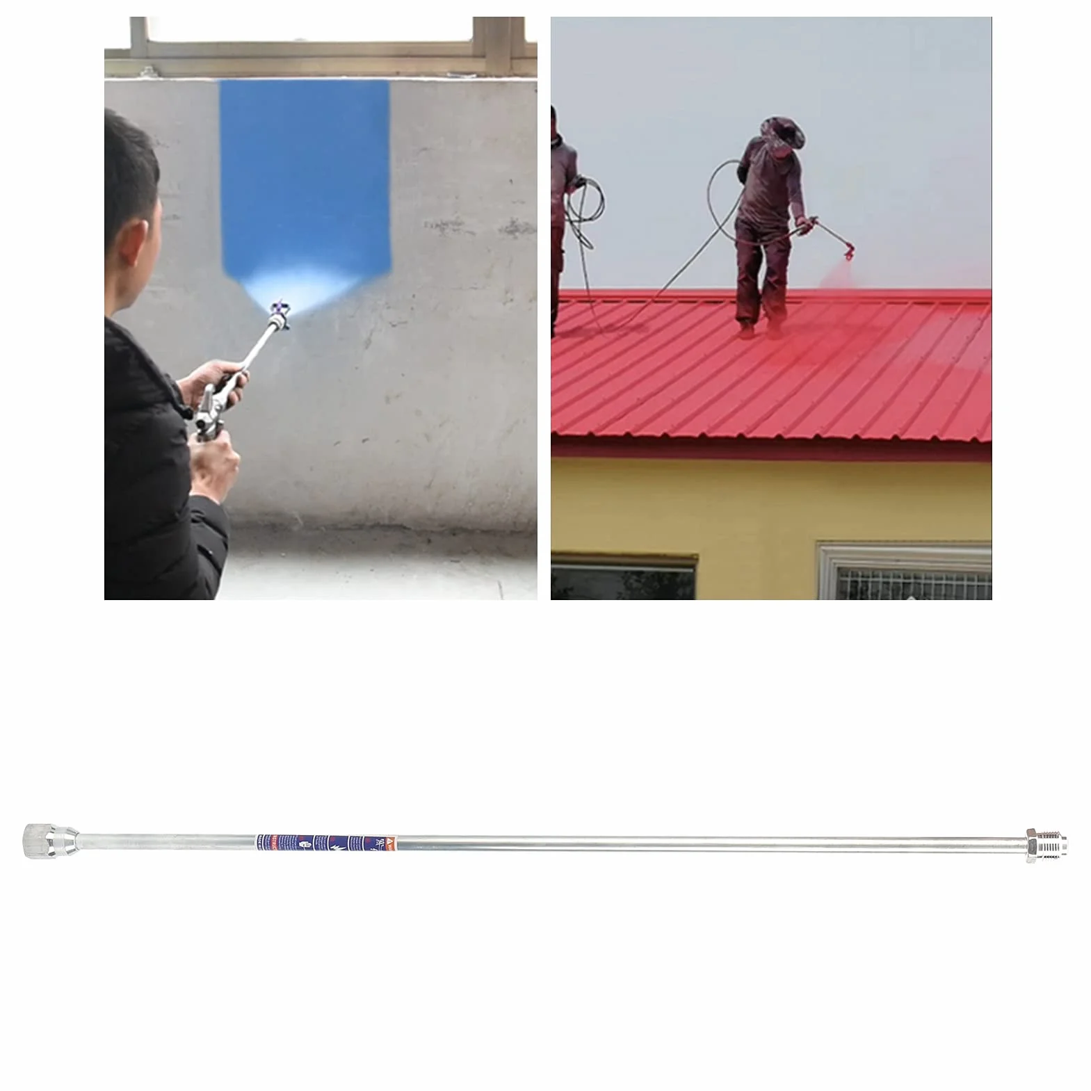 Asta di prolunga per pistola a spruzzo di vernice, Spruzzatore airless spruzzatore di vernice Airless vernice spray gun estensione palo per due aste di prolunga può essere collegato(75cm)