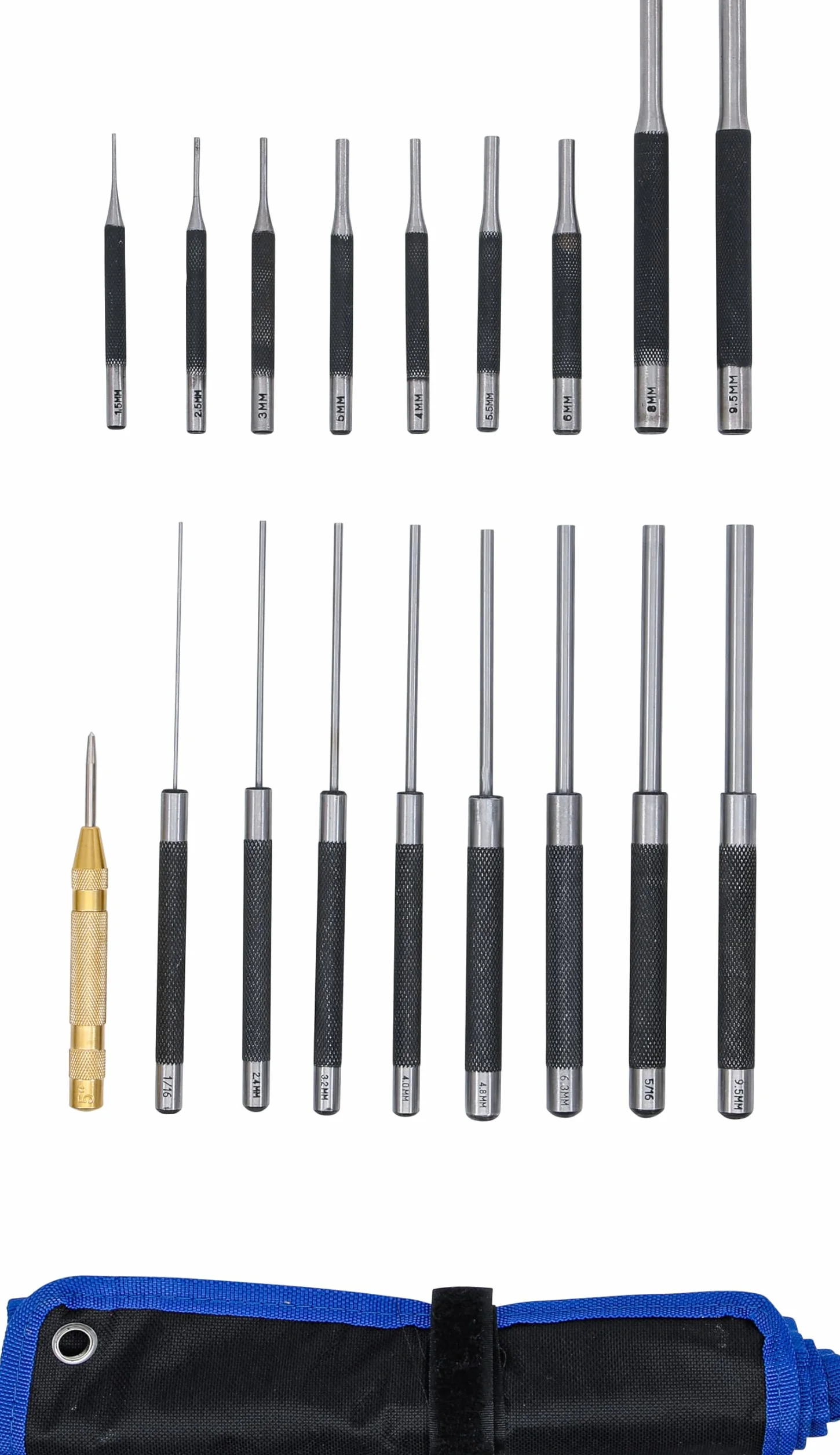 BGS 1695 | Serie di cacciaspine | 100 - 150 - 200 mm | 1,5 - 9,5 mm | incl. punteruoli | 18 pz.