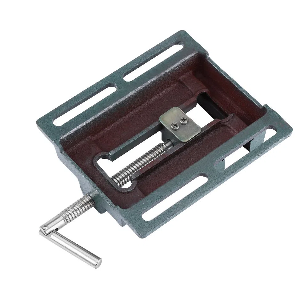 Zerone Morsa per Trapano a Colonna, Panca Pinza Morsa Apertura Parallela Tavolo Mandibola 110 mm, Larghezza di Mandibola 20 mm, Grigio