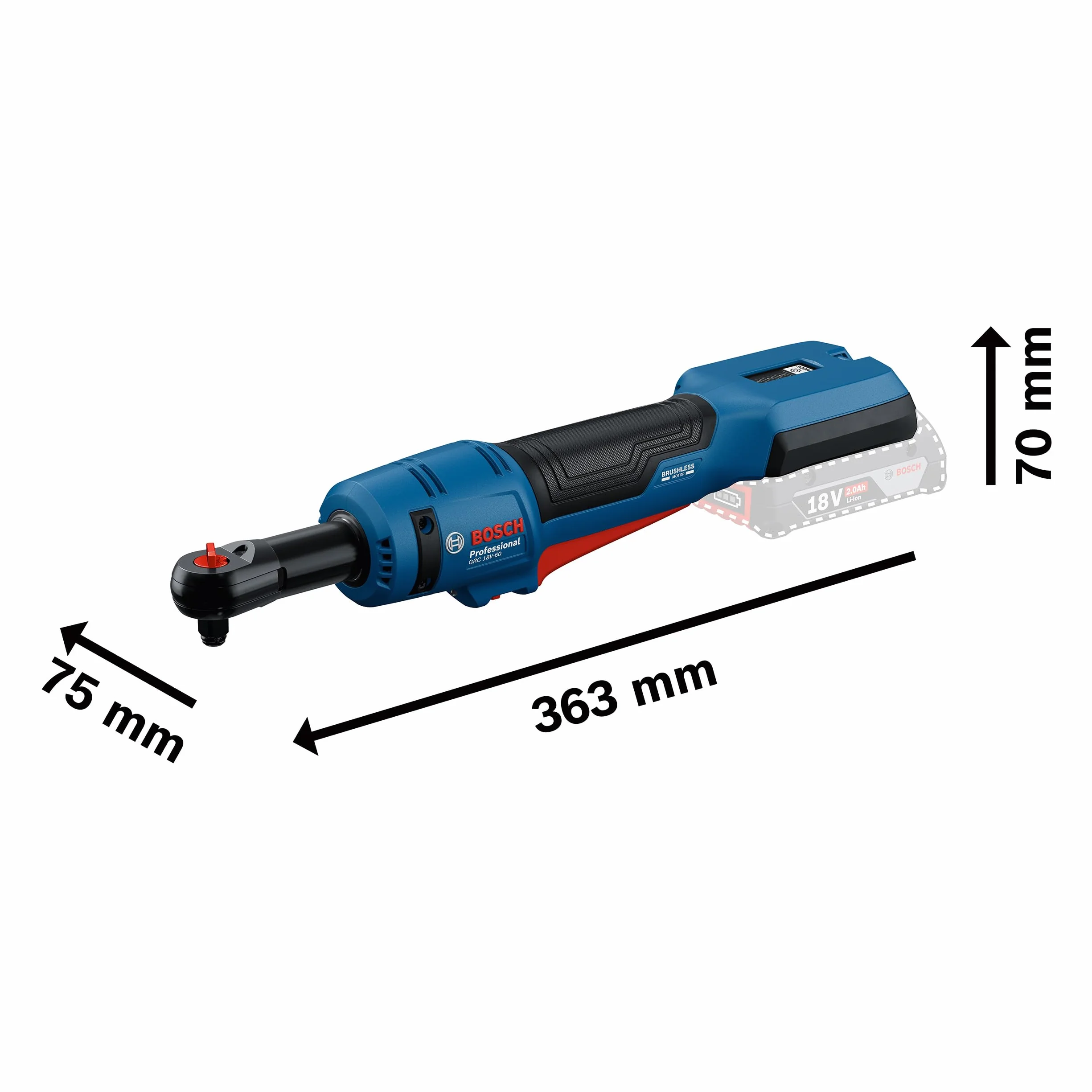 Bosch Professional 18V System Avvitatore a cricchetto a batteria GRC 18V-60
