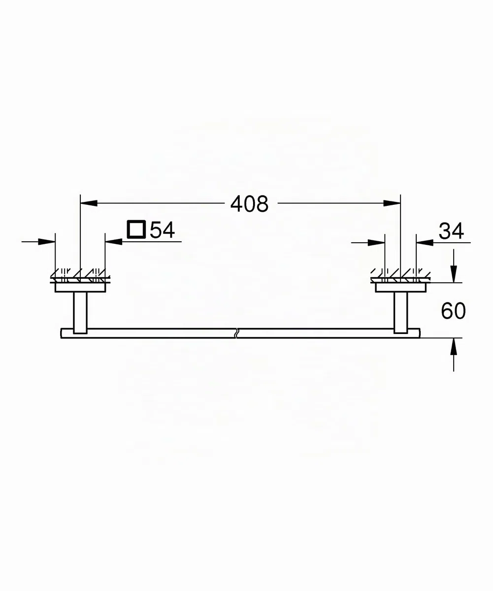 GROHE QUICKFIX Start Cube, Porta asciugamani, Installazione con vite o con colla, Cromo, 450mm, 40987000