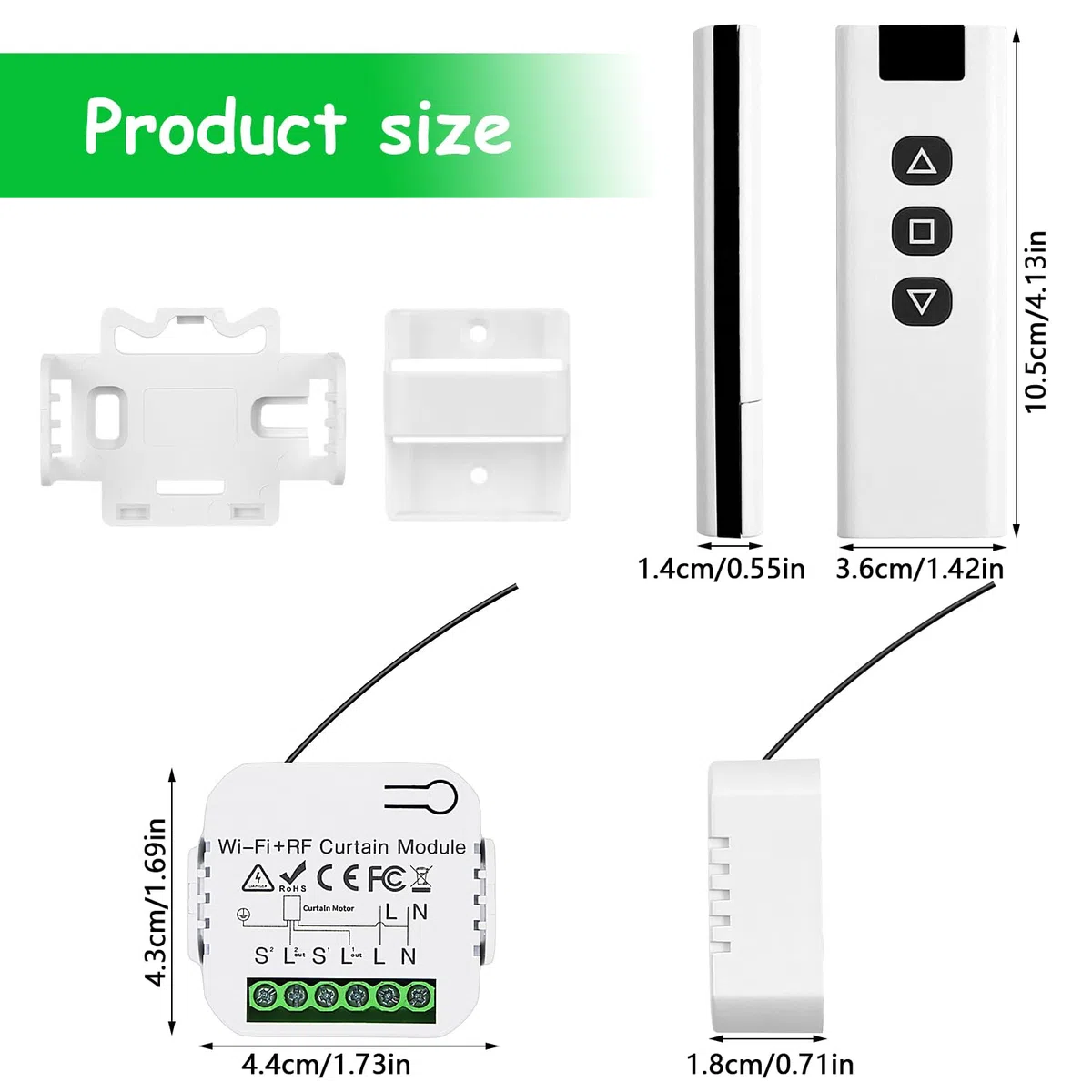 Interruttore Tapparelle WiFi, con Telecomandi RF e Modulo Ricevitore, Controllo Tapparelle Elettriche per Tende e Persiane, 433MHz Modulo Comando Timer, Smart Life Dispositivi