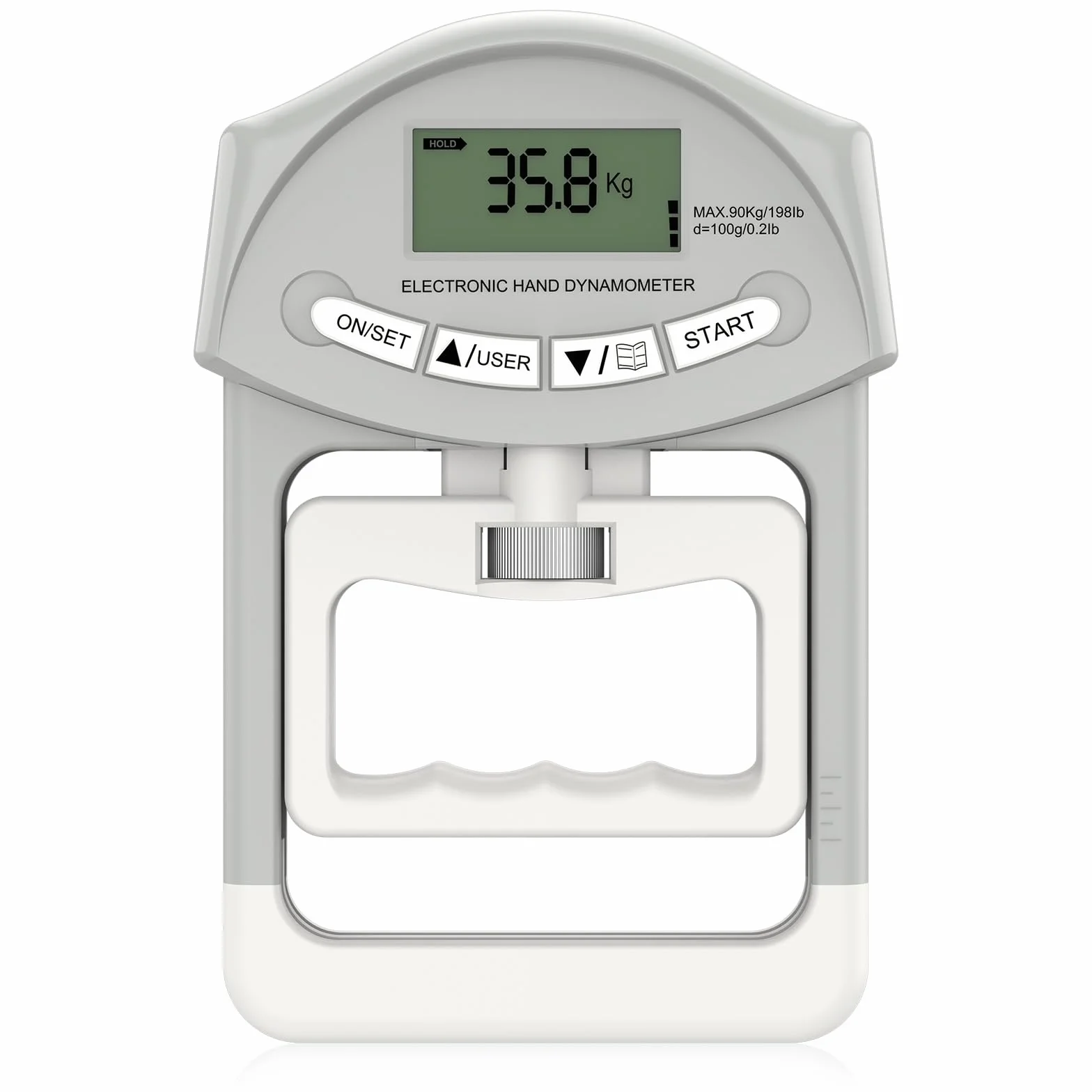 Dinamometro Elettronico a Mano, 90 kg, Portata di Capacità 200 kg, con 19 Set di Dischi Individuali