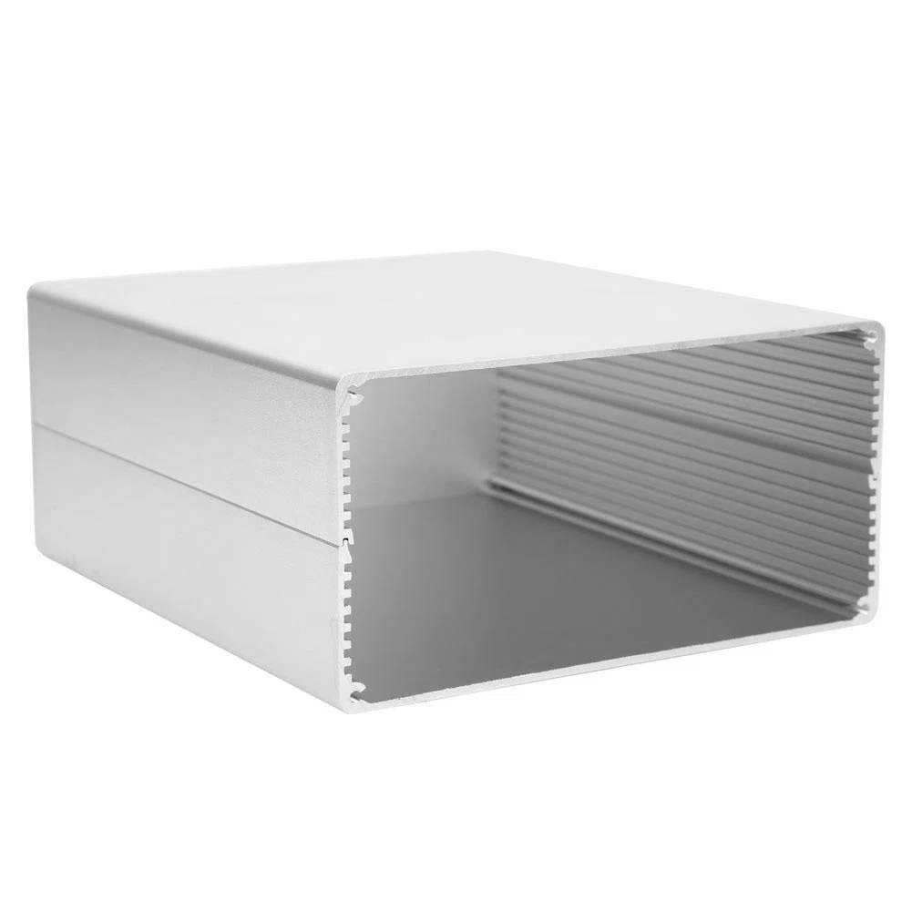 Scatola di progetto in alluminio, custodia elettronica fai-da-te di tipo diviso argento opaco 80x160x180mm, rivestimento elettronico opaco