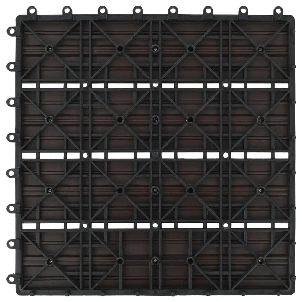 vidaXL 11 Piastrelle per Terrazza WPC Marrone Scuro Pavimento Patio