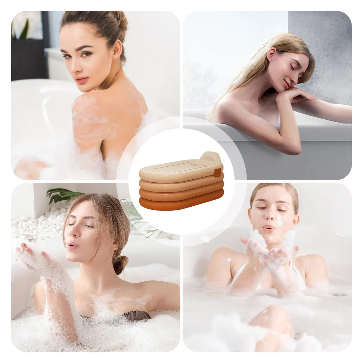 Vasca da Bagno Gonfiabile | Secchio per Doccia con Pompa a Pedale,Vasca Gonfiabile per Adulti,per Relax, Hotel, Appartamento