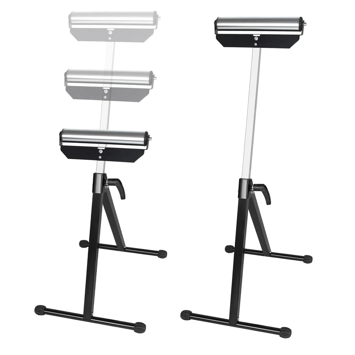 NAIZY 4x Rullo Regolabile Altezza Cavalletto 68-107cm, Banchetto Lavoro Pieghevole Con Piedini Antiscivolo Acciaio Massimo Fino A 60KG/Pezzo