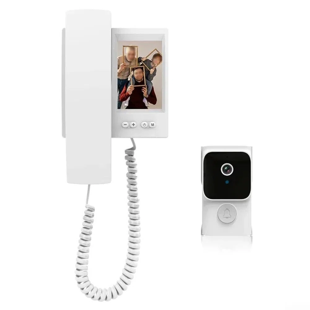 Videocitofono con schermo IPS da 3,5 pollici, comunicazione bidirezionale wireless, visione notturna a infrarossi, nessuna configurazione Internet, campanello regolabile per uso domestico (nero)