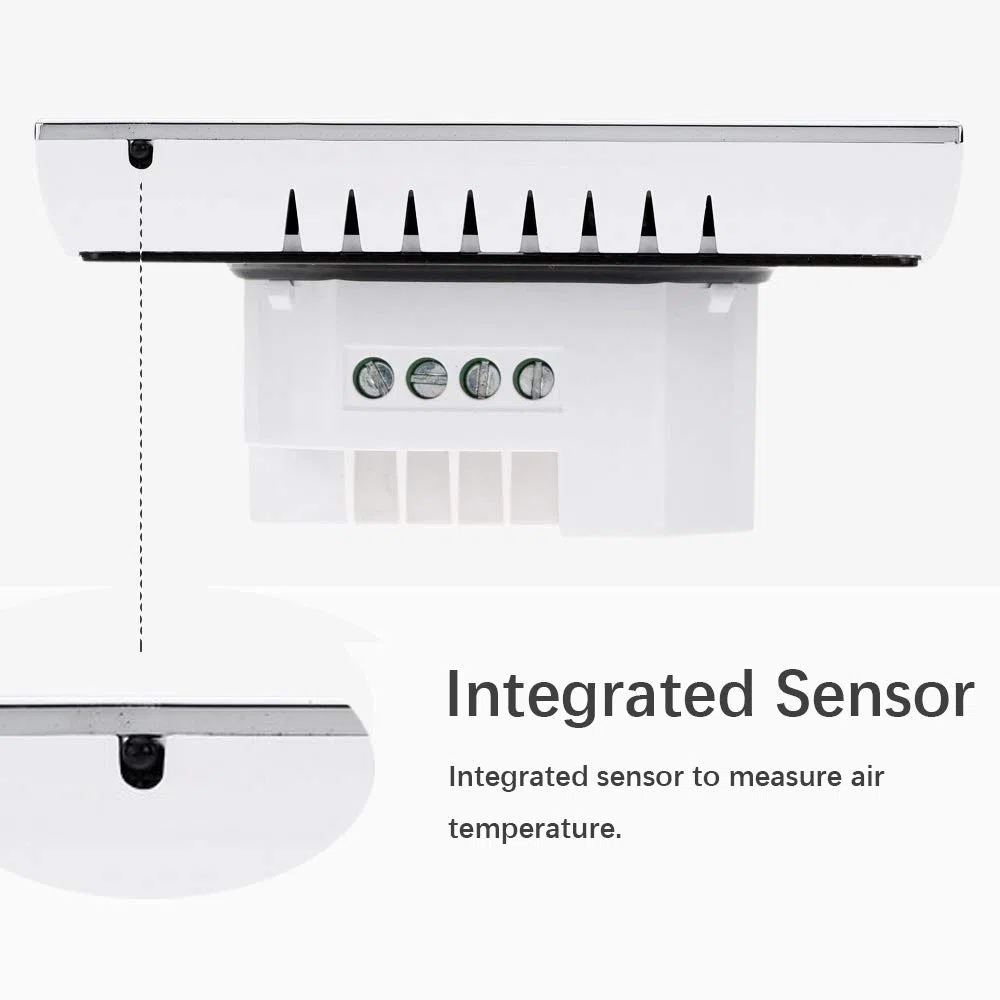 Serie 1000 Termostato WiFi 4 Tubi per Climatizzazione Fan Coil, Retroilluminazione Bianca con Supporto Intelligent Voice (Bianco)