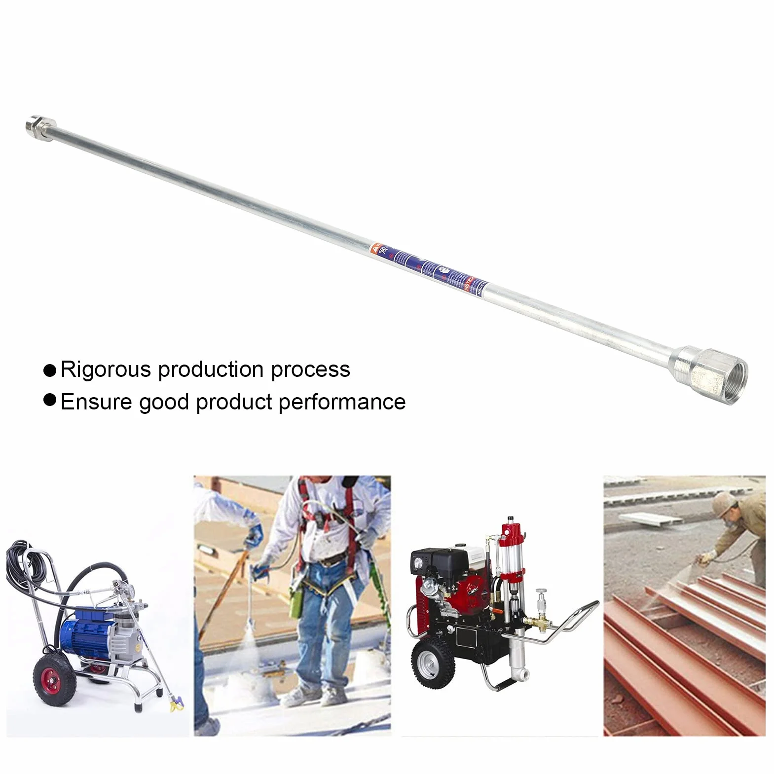 Asta di prolunga per pistola a spruzzo di vernice, Spruzzatore airless spruzzatore di vernice Airless vernice spray gun estensione palo per due aste di prolunga può essere collegato(75cm)
