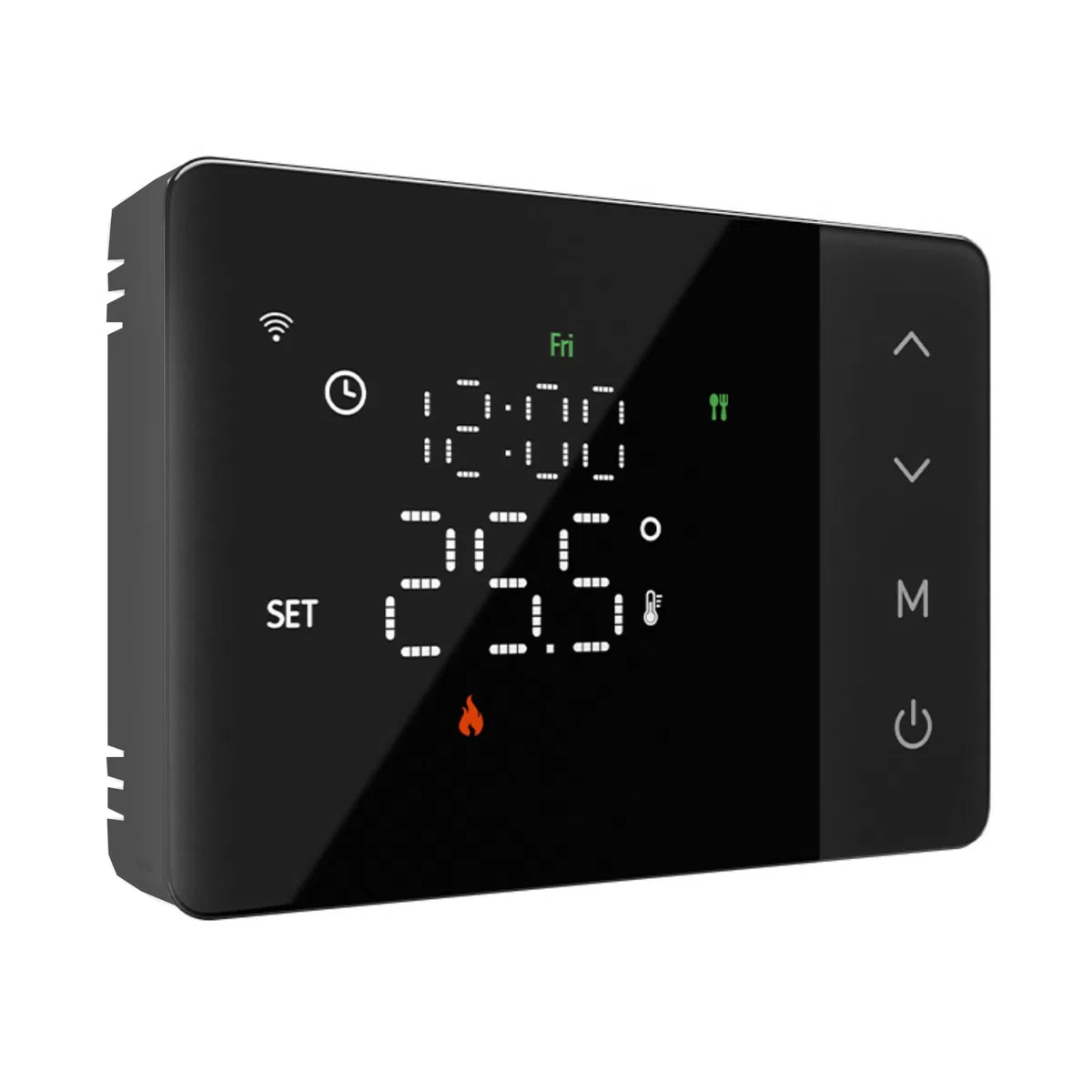 Termostato WiFi 503 a Batteria Nero, Per Caldaia a Gas, Montaggio Parete o Da Incasso Scatola 502 e 503, Programmazione Settimanale, Display Touch 120X86mm, Controllo APP e Manuale