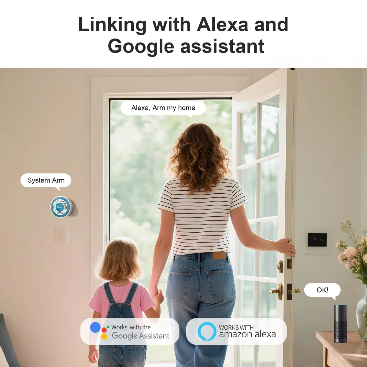PGST Sistemi di Sicurezza Casa Intelligenti,Sistema Allarme Porta Wifi con Sensore Finestra,Rilevatore Movimento,Controllo Remoto App Tuya,Compatibile con Alexa e Google per Appartamento