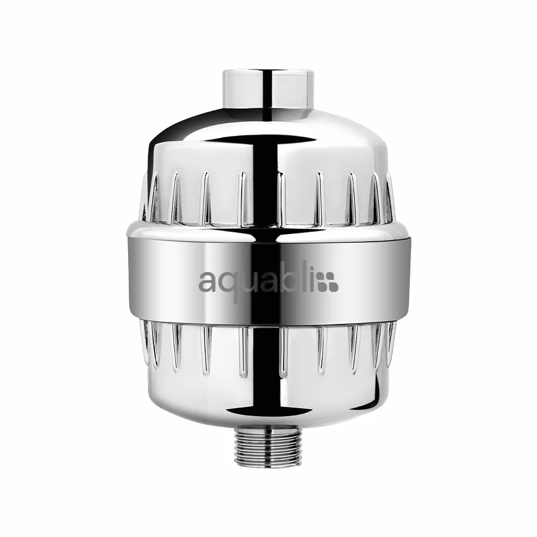 AquaBliss Filtro doccia rivitalizzante ad alto rendimento, riduce il prurito di pelle secca, forfora, eczema e migliora notevolmente la condizione di pelle, capelli e unghie, cromato (SF100)