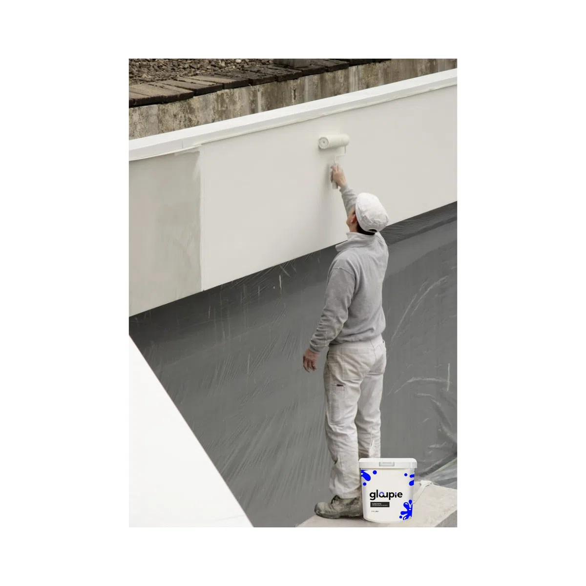 GLOUPIE SUPER TETTO Idropittura Acrilica Elastomerica Per Protezione E Decorazione Di Tetti E Superfici Esterne 14 Lt Bianco