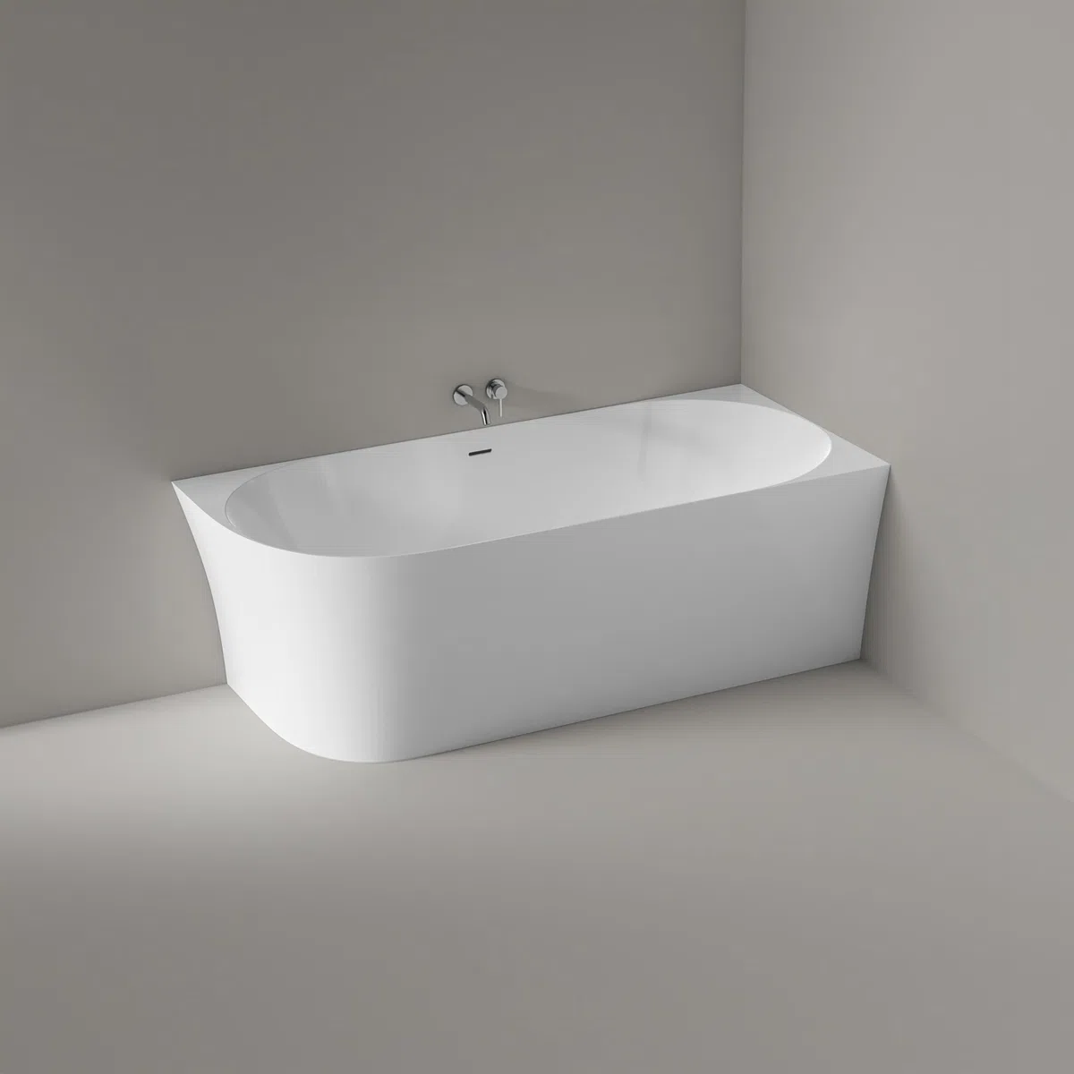 Vasca da bagno freestanding NOVA SLIM LINE - bianco lucido - installazione a destra - Senza rubinetteria, Senza sistema di drennaggio, 150 x 78 cm