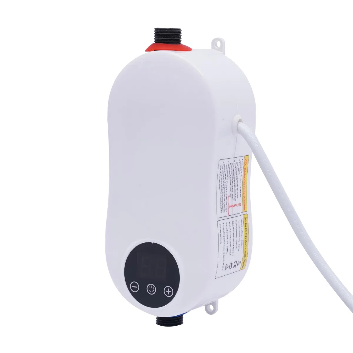 Scaldabagno elettrico istantaneo 5500 W Mini scaldabagno istantaneo con soffione doccia e indicatore LED Riscaldamento istantaneo Scaldabagno istantaneo per lavabo, cucina, bagno, IPx4 impermeabile