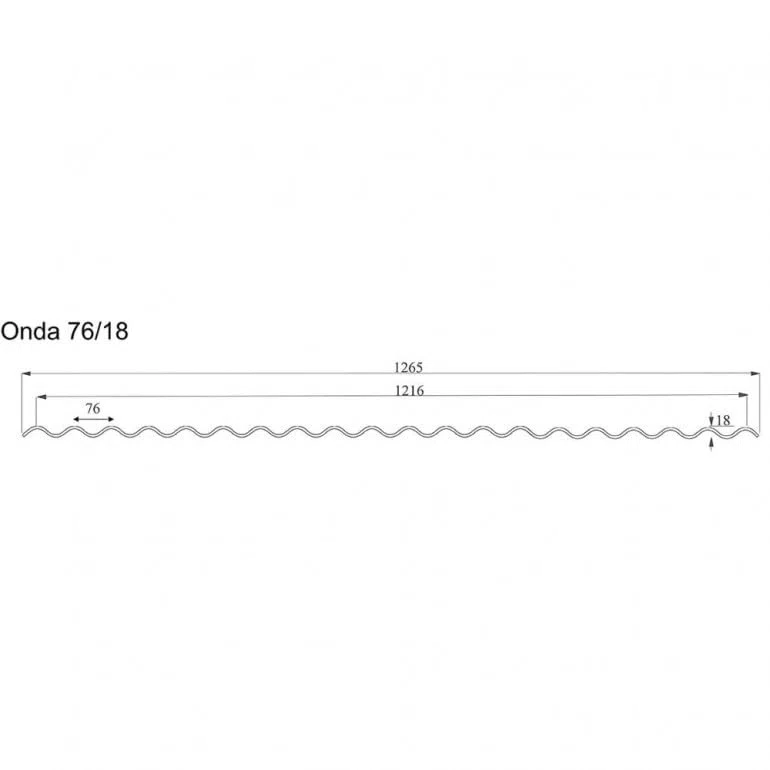 1 Lastra di Policarbonato Corrugato ONDA 76/18 CLEAR 1265X2000mm con protezione UV