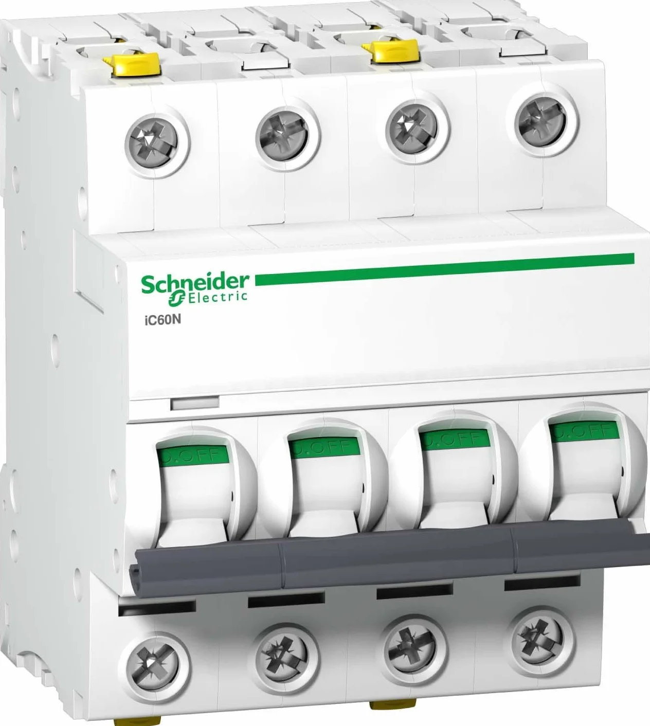 Schneider Electric iC60N MCB - Interruttore di circuito tipo C, 4 poli, 25 A, 440 V, capacità di spegnimento 6 kA Acti 9