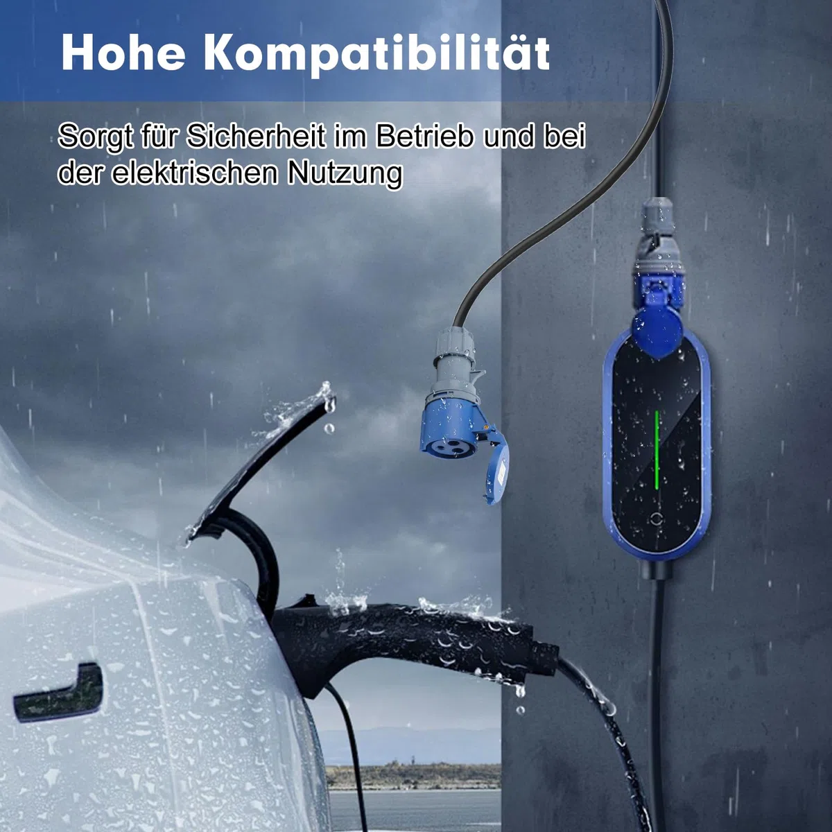 Adattatore presa Industriale,32A Adattatore CEE,Prolunga Campeggio,Splitter di Alimentazione a 2 vie,IP44,per Uso Esterno Camper Campeggio