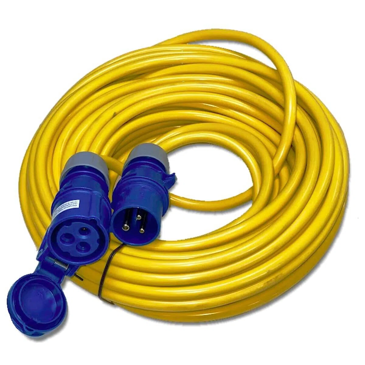Cavo da campeggio CEE 230 V, cavo corazzato, 25 m, K35, AT-N07V3V3-F, 3G2,5, IP44, 3 x 2,5 mm, 230 V, 16 A, IP44, cavo di prolunga giallo