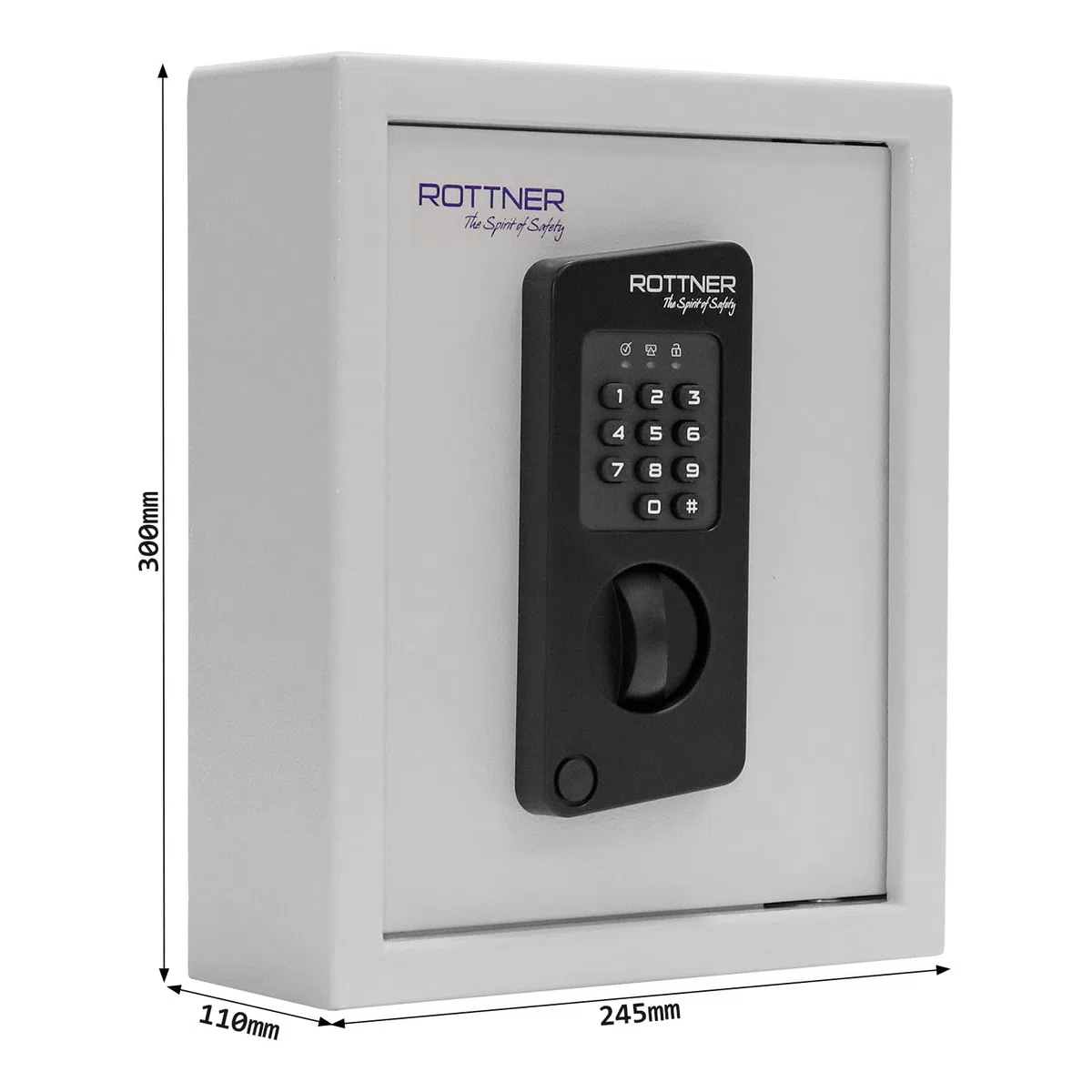 Rottner cassaforte per chiavi Keytronic 20 con serratura elettronica, grigio, 20 portachiavi inclusi gratis