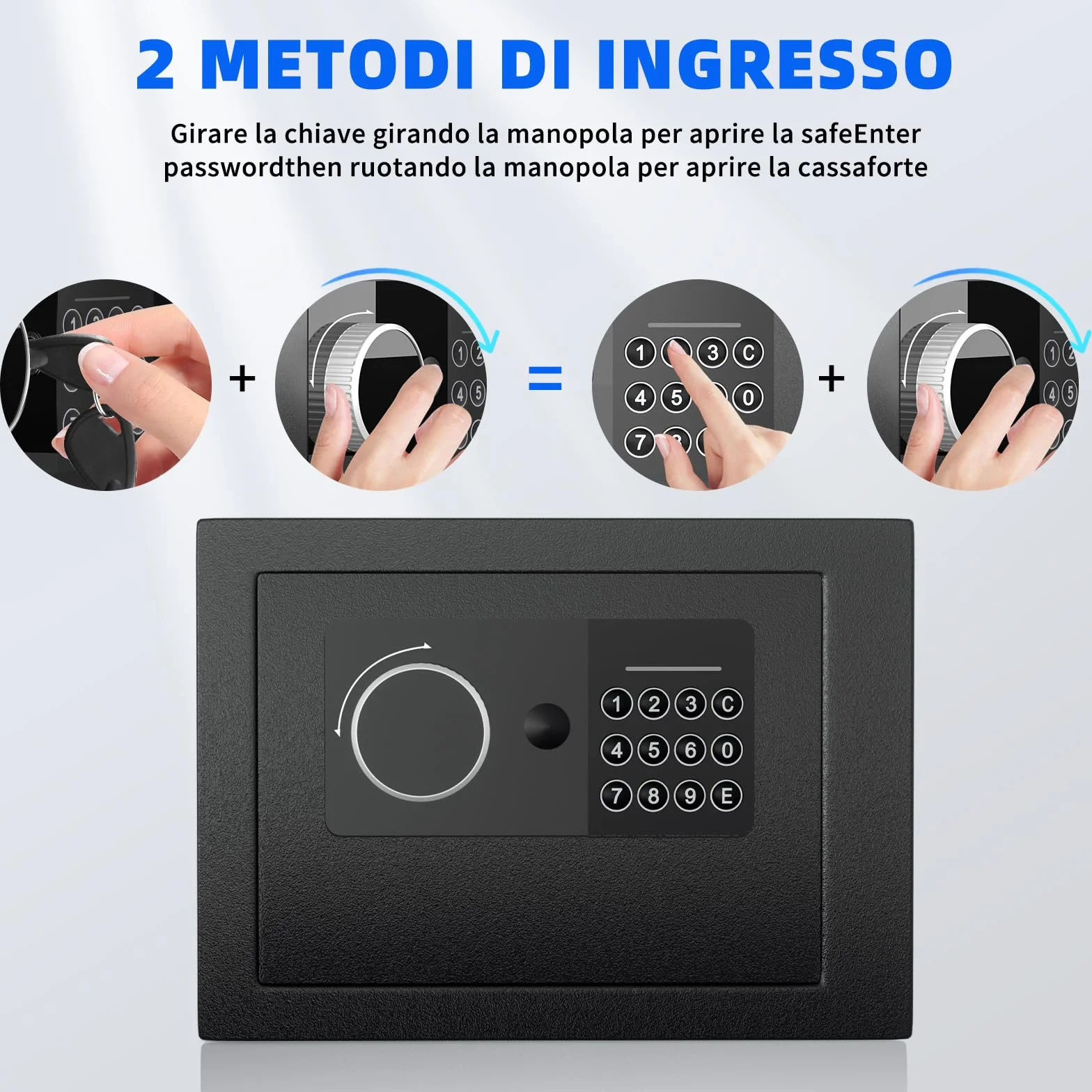 SINZUX Safe Cassaforte da Muro,Cassaforte per Armadietto per Ufficio Domestico,Cassaforte elettronica digitale con sistema di allarme intelligente,(23x17x17cm)-6.6L con Chiave