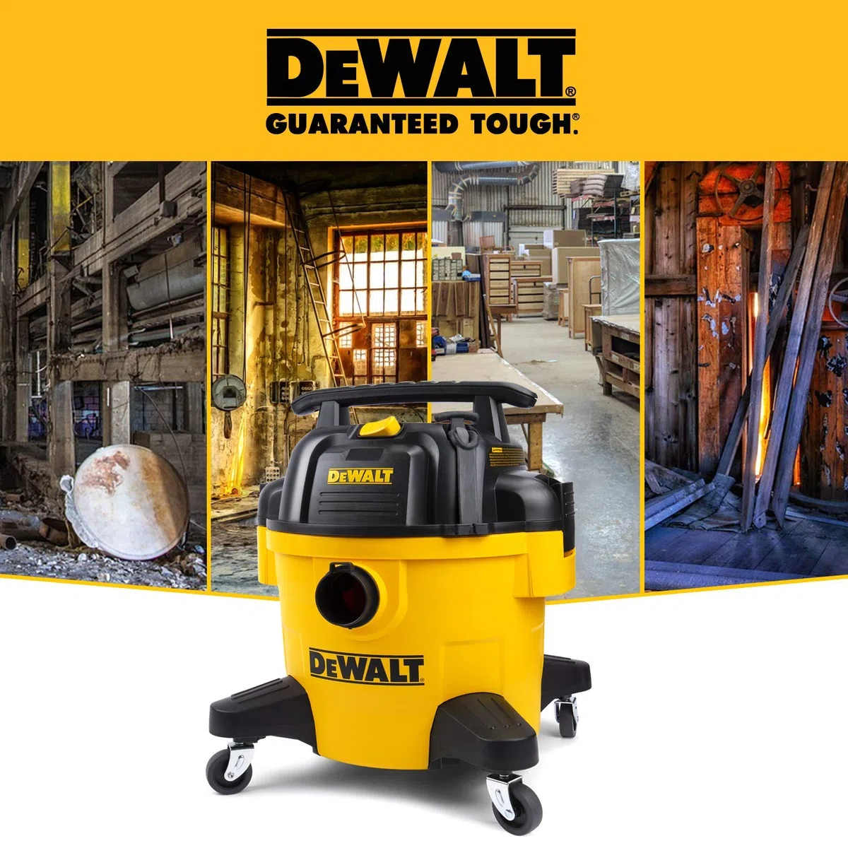 DeWALT EUDXV23P 23L - Aspirapolvere a umido e secco, in poli, 1150 W, 23 litri, colore: Giallo