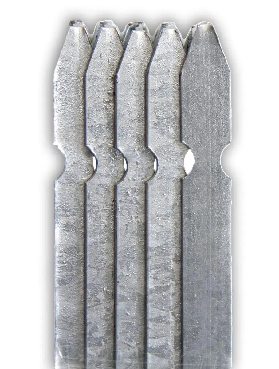 nextradeitalia 5PZ Paletto a T Altezza 250 CM Sezione mm 30x30x3 ZINCATO Palo Colore Zinco da Giardino Recinzione in Ferro