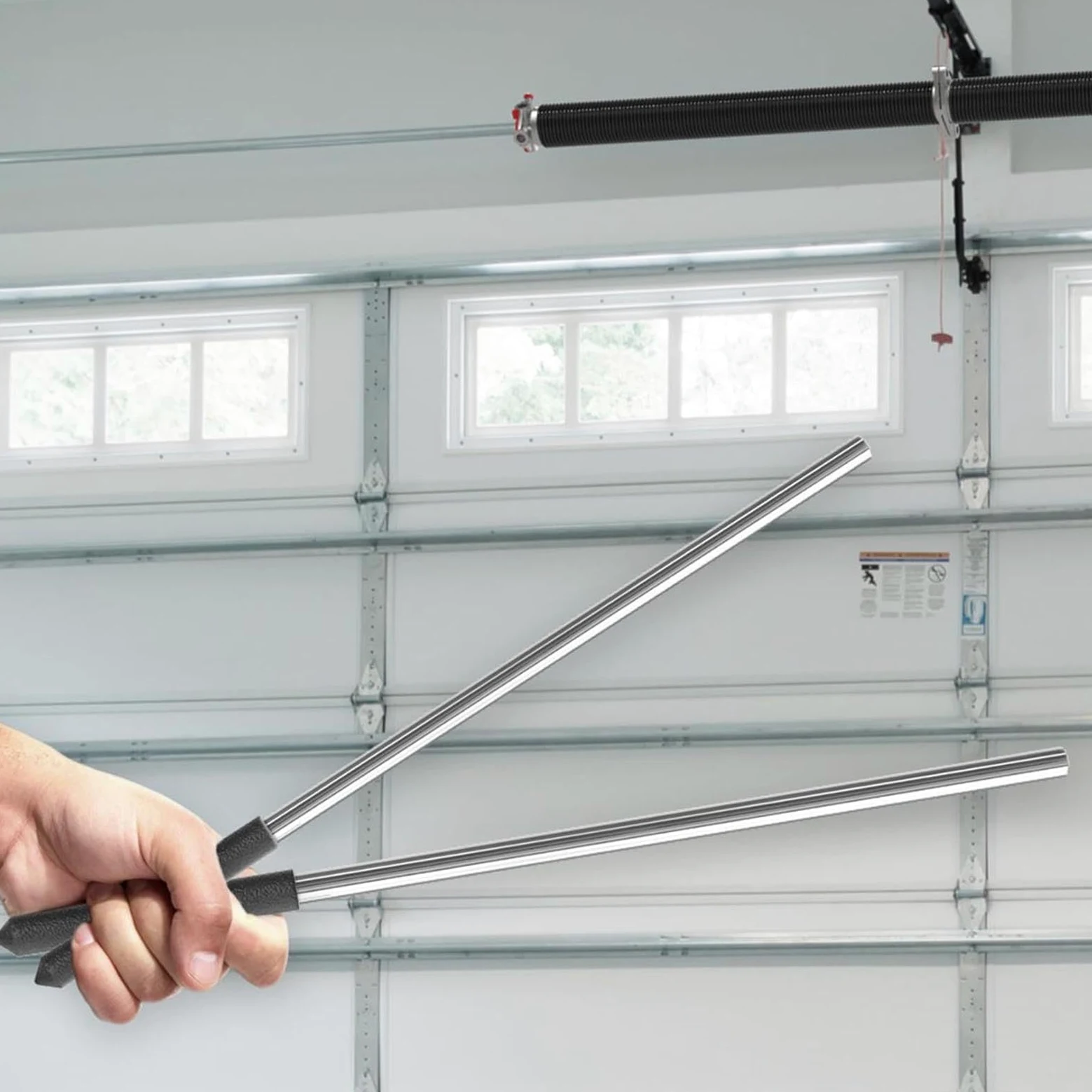 YWBL-WH 2 Pezzi Barre di Avvolgimento a Molla di Torsione per Garage Barre di Avvolgimento Hardware per Portello per Garage Strumenti di Regolazione per Molla di Regolazione con