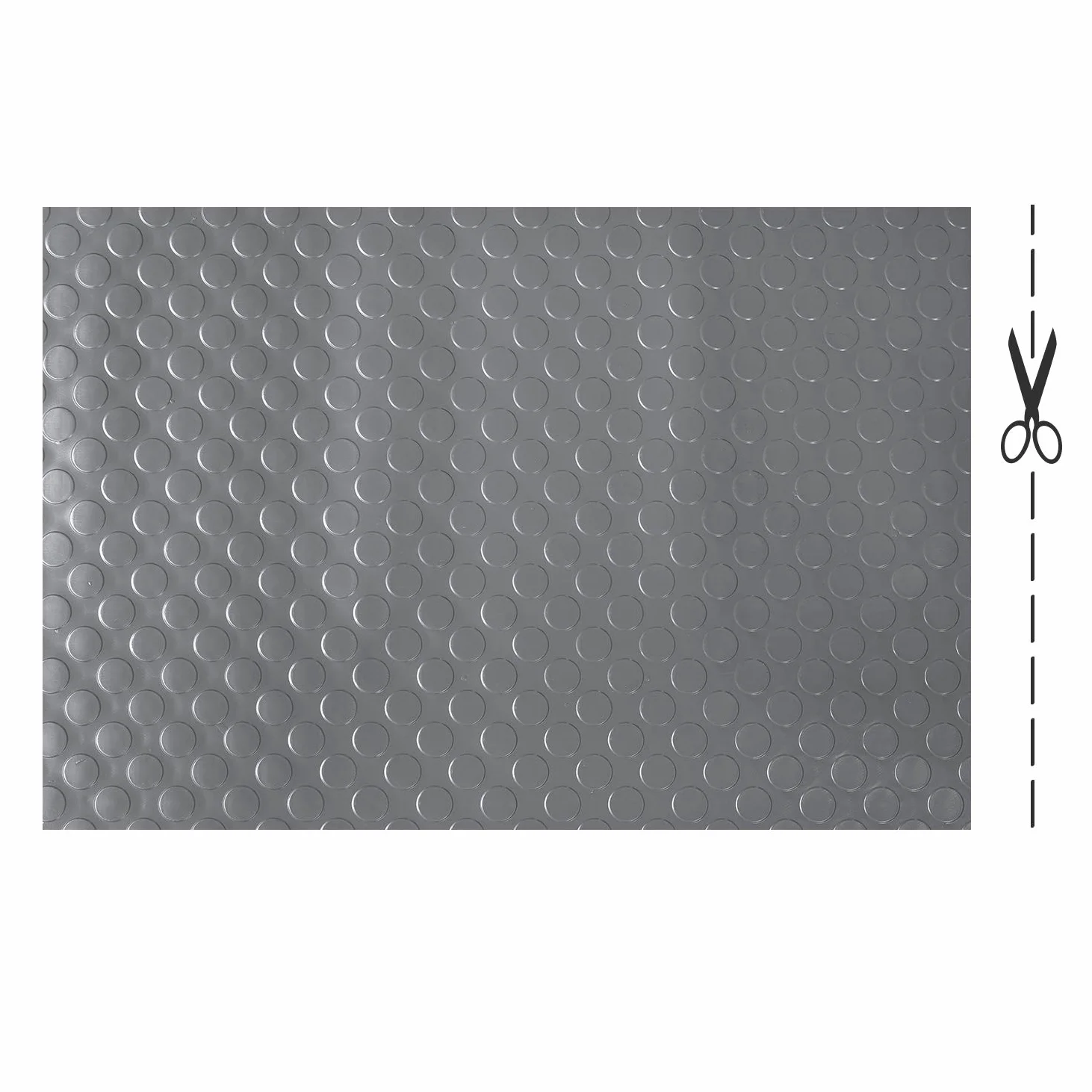 OLIVO.shop | WORK Copri pavimenti in gomma ammortizzante. Tappeto in PVC antiscivolo isolante e antiurto per bancone BAR, RISTORANTE. Bollonato o Grecato, varie misure (BOLLO GRIGIO, 150x200 cm)
