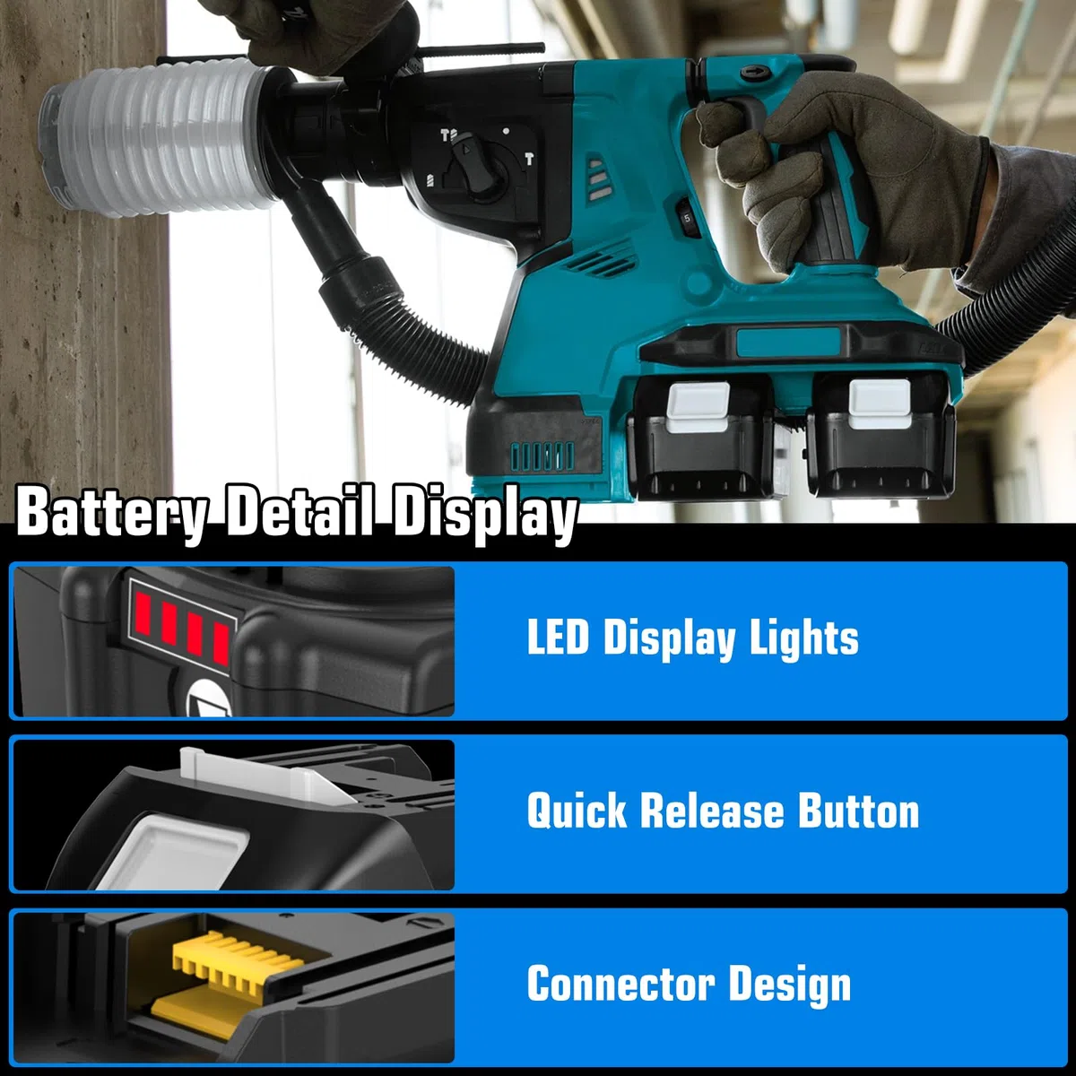 2X 10.0Ah Ricambio per Makita Batteria 18V per BL1860B BL1850B BL1850 BL1860 BL1845 BL1840 e LXT-400 con indicatore LED