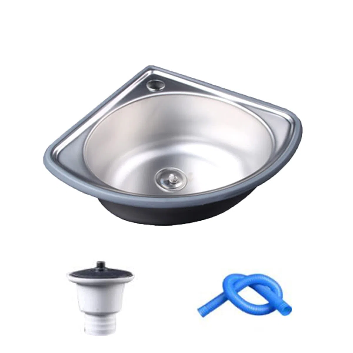 MDybf Lavelli, Supporto a Parete a Forma Di Triangolo Addensare il Lavandino Singolo, Acciaio Inossidabile Spazzolato 201, Lavandino Del Lavabo per Lavaggio Angolare in Casa, Spessore 0,7 Mm Di Profon