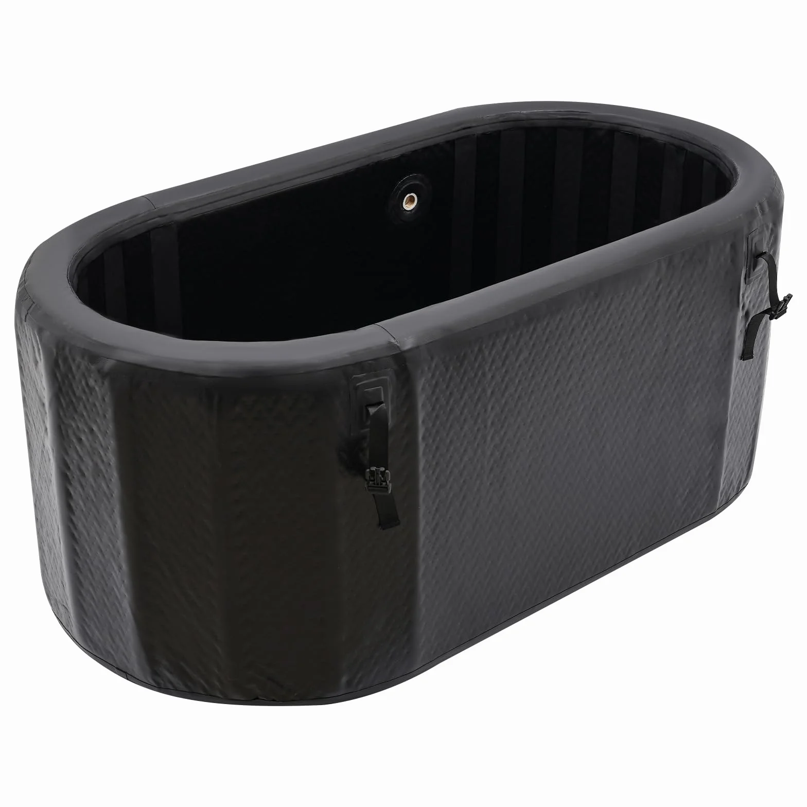 Vasca da bagno con ghiaccio, ovale, vasca da bagno pieghevole per adulti con copertura, pompa gonfiabile, vasca da bagno mobile per interni ed esterni, per crioterapia (132 x 70 x 62 cm)