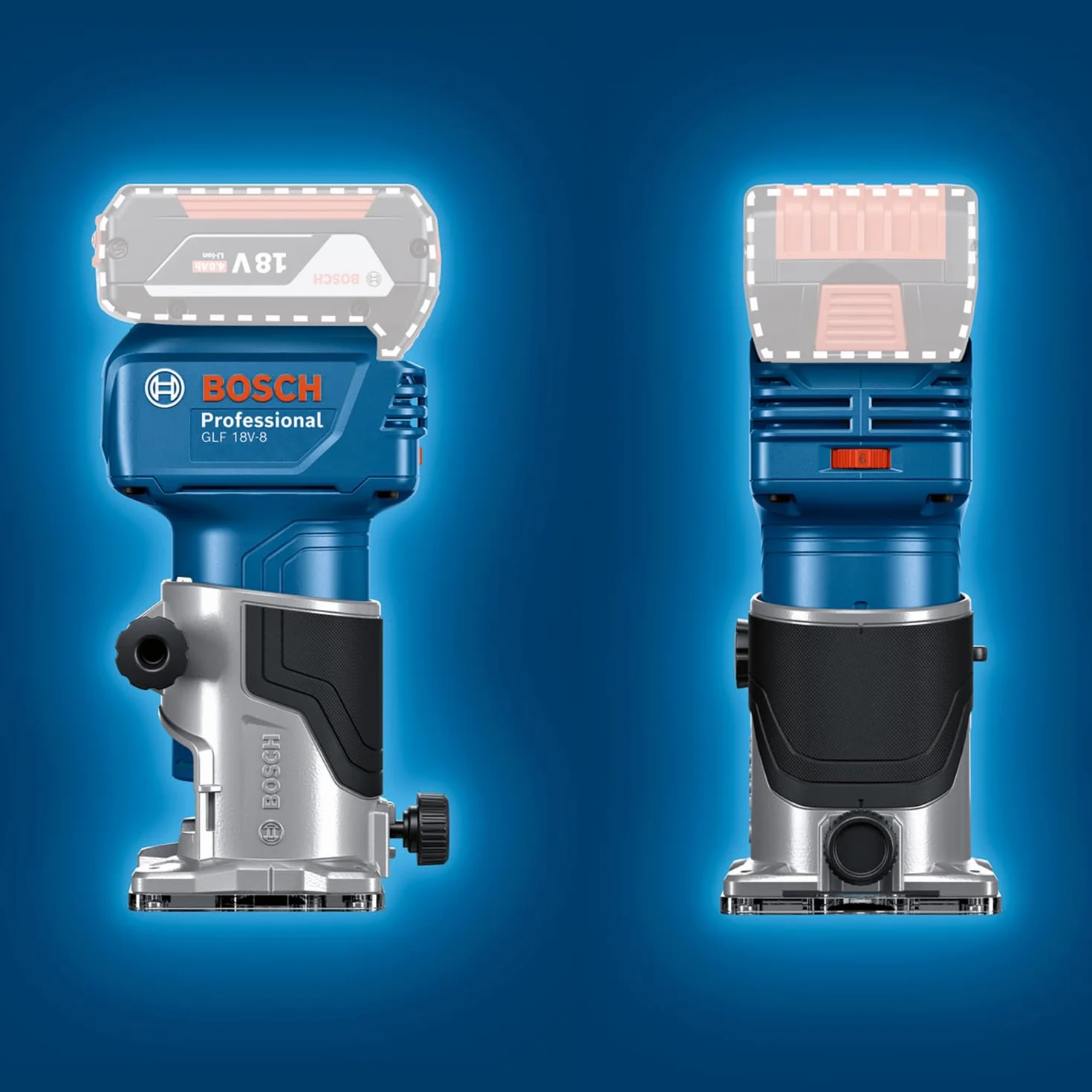 Bosch Professional 18V System Rifilatore a batteria GLF 18V-8 (incl. guida paral., adat. aspir. rifil. sup., adat. aspir. rifil. bordi, guida rullo taglio filo, pinza 8 mm, chiave, senza batt./caric.)