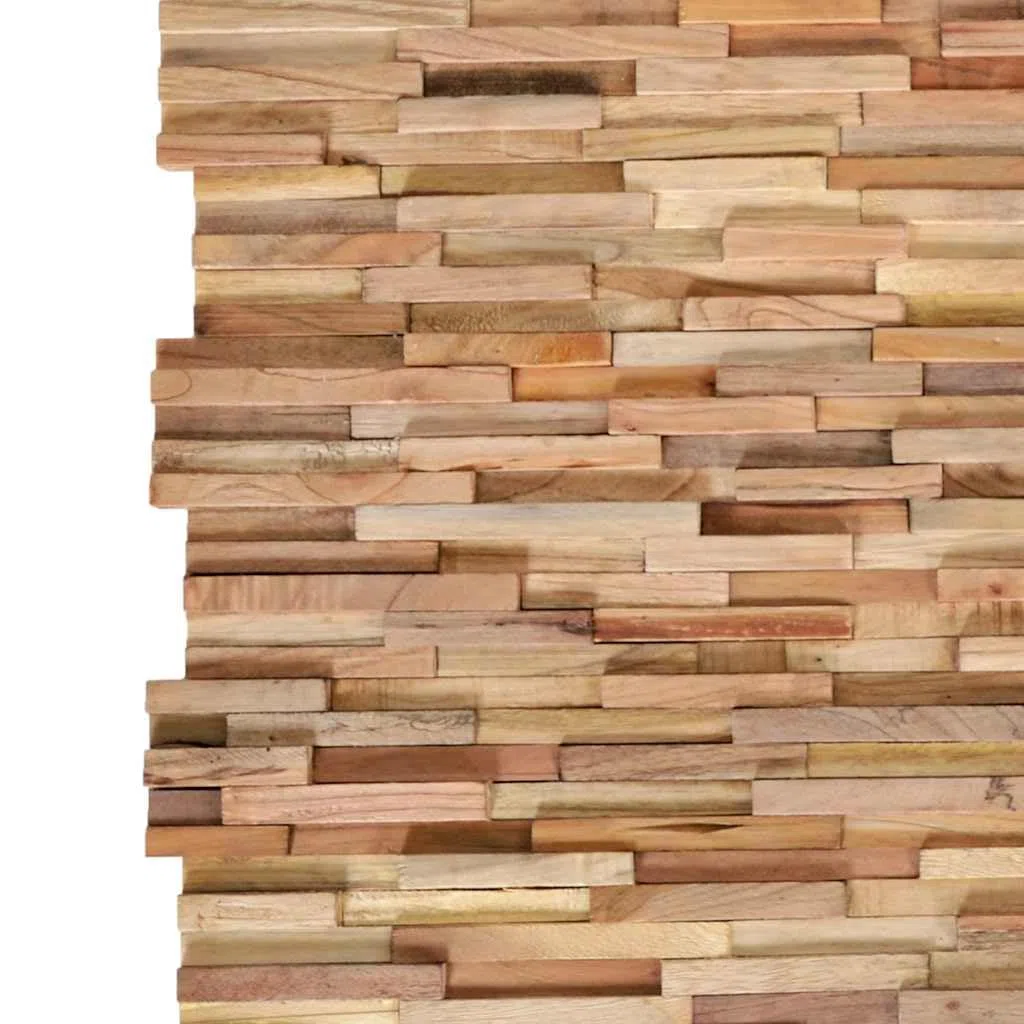 vidaXL Pannelli per Pareti 10 pz 1,08 m² in Legno Massello di Teak