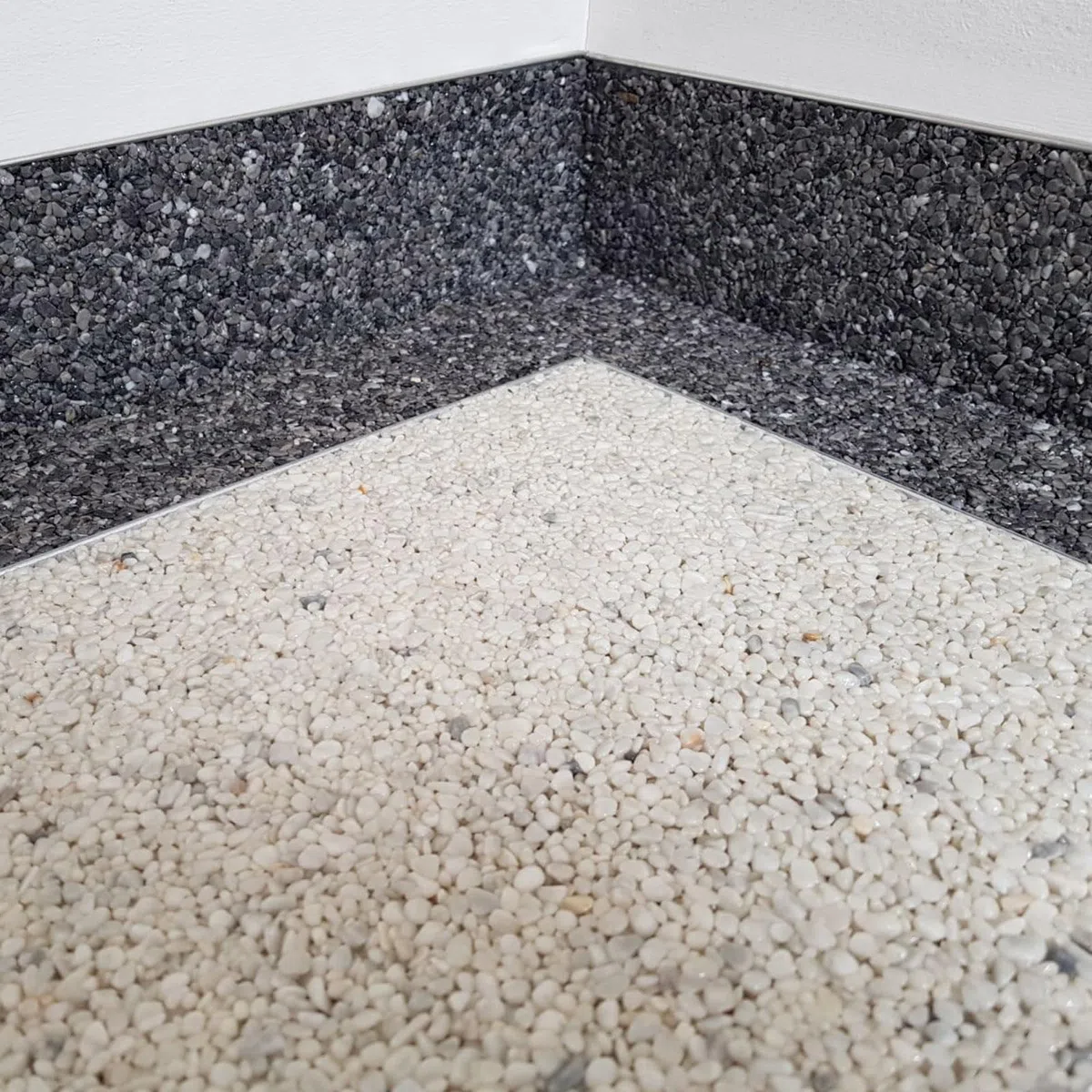 BEFA-78 - Set di tappeti in pietra fino a 2,5 m², 25 kg di ghiaia di marmo, blu ghiaccio + 1,5 kg, rivestimento per pavimenti in resina epossidica per pietra naturale, cemento, ecc