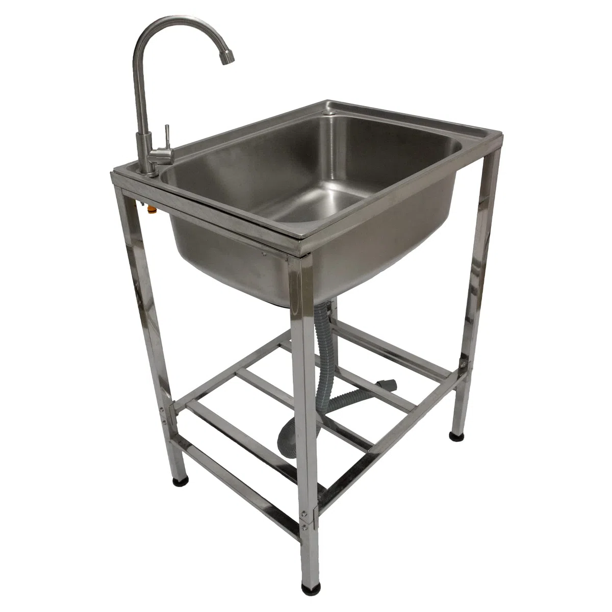 Lavello da Campeggio con Rubinetto per L'Acqua Portatile Lavabo in Acciaio Inox Lavandino per Glamping con Attacco per L'Acqua e Scarico