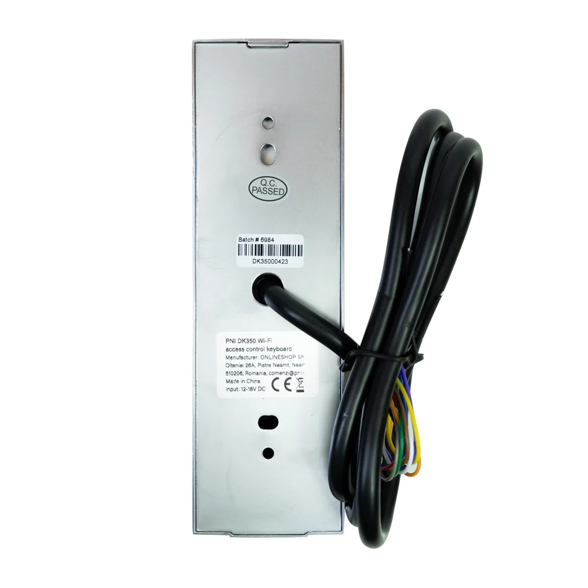 PNI Tastiera del controllo di accesso DK350 con Wi-Fi, carta di accesso, impronta digitale, PIN, tocco, IP66, applicazione di Tuya