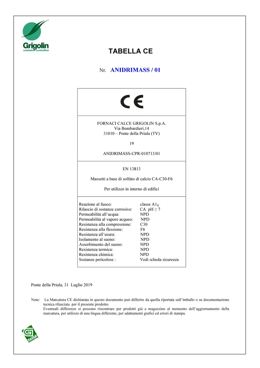 Massetto autolivellante a base anidrite Baseforte Anidrimass(25kg)